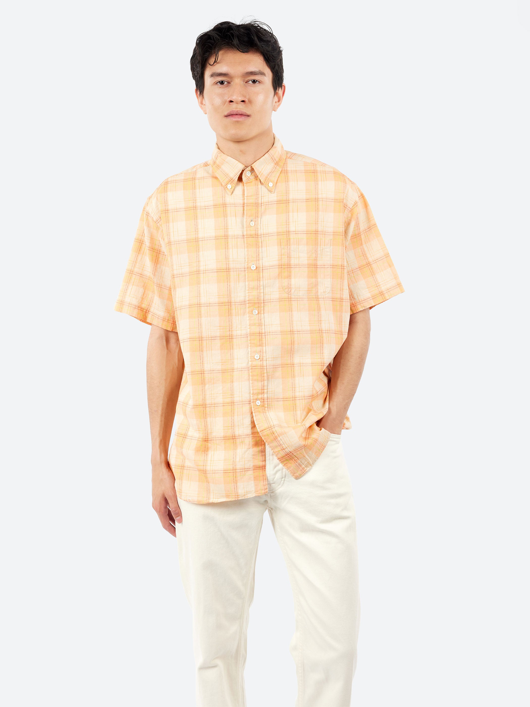 BD Classic-Fit Cotton Linen Ikat Shirt