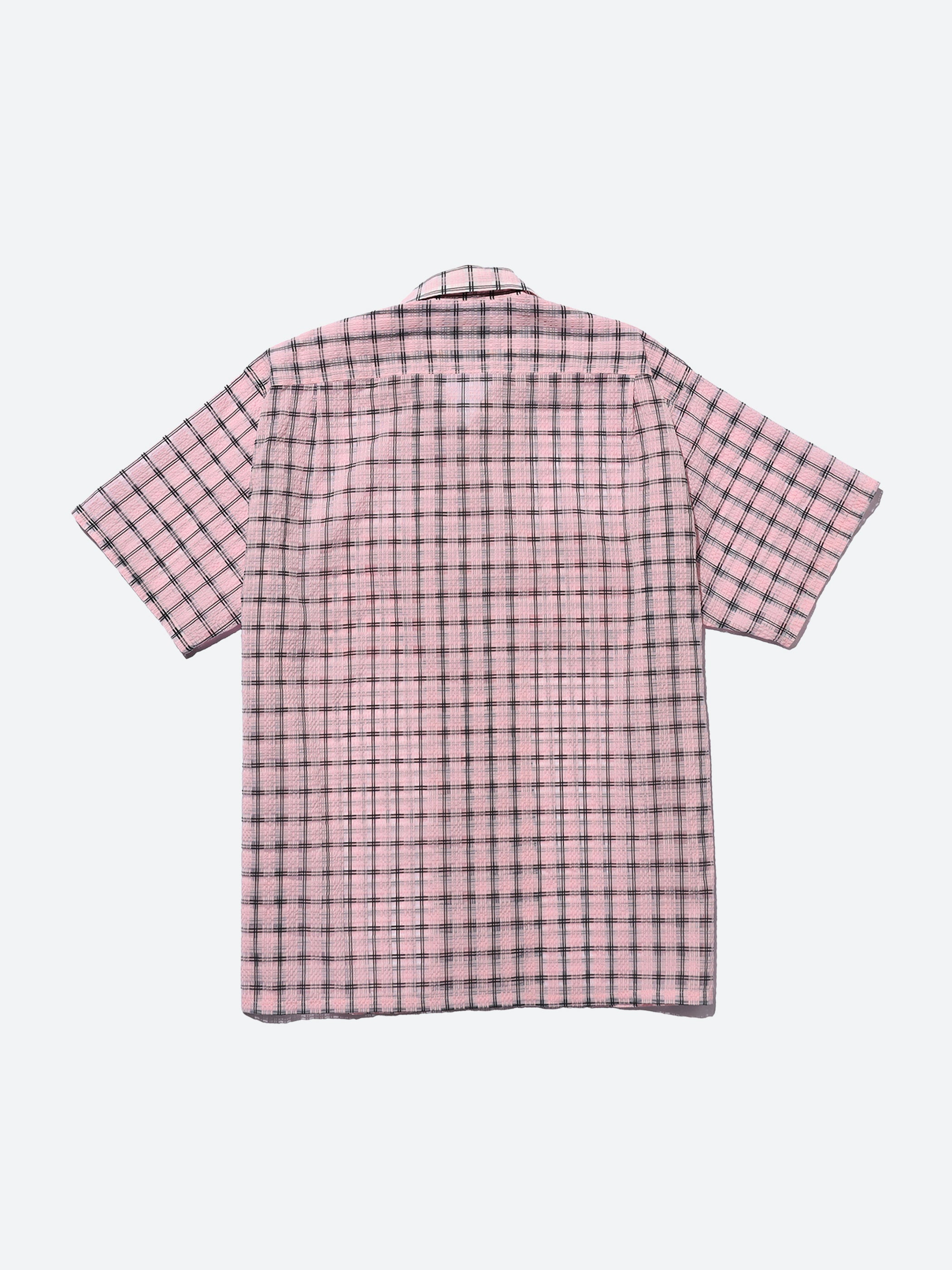 BEAMS PLUS - Open Collar Nylon Airy Plaid Shirt in Pink – gravitypope