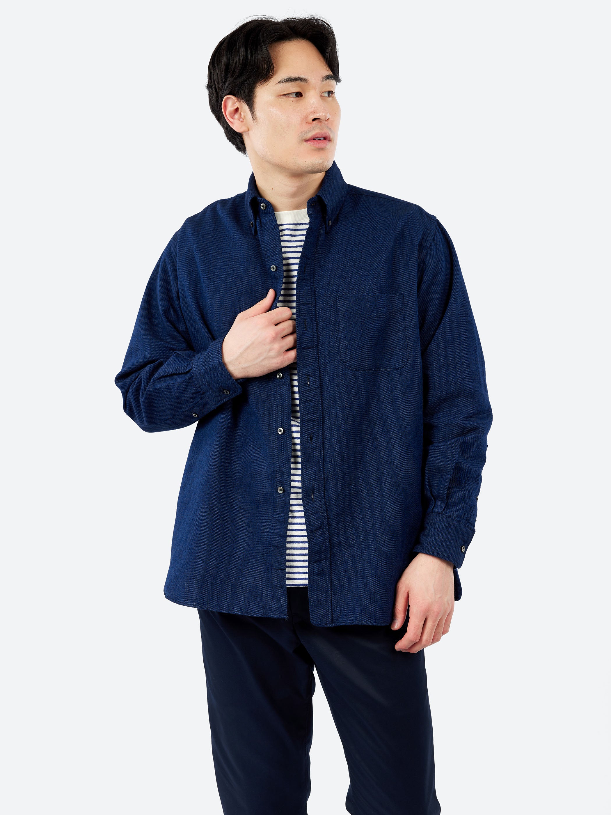 BEAMS PLUS - BD Classic Fit Indigo Oxford in Dark Indigo – gravitypope