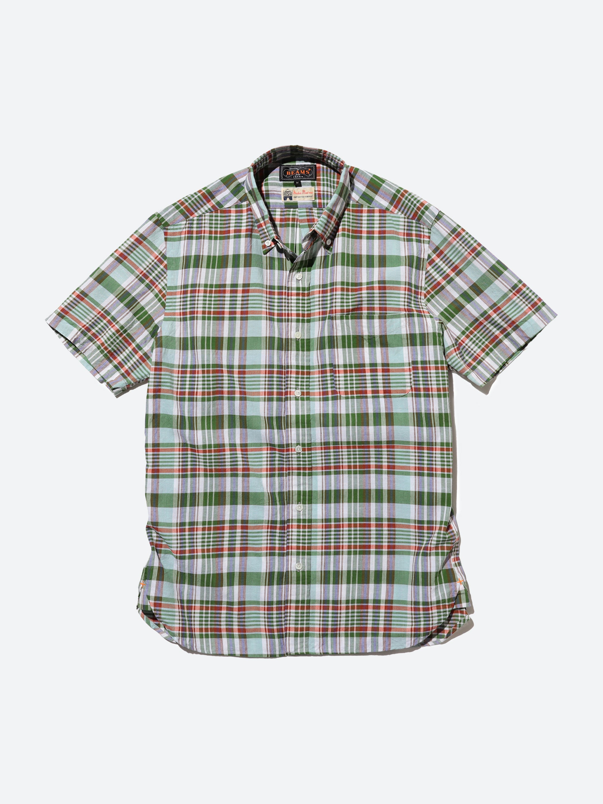 BEAMS PLUS - Madras Button Down Shirt in Green – gravitypope