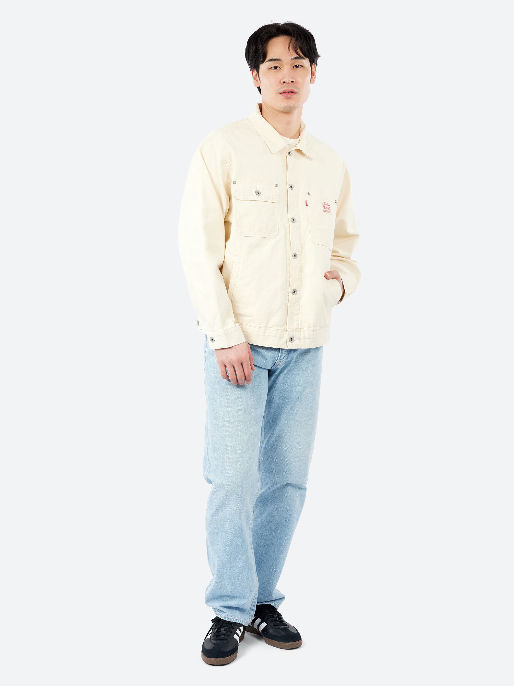 Levi's - Sunrise Trucker in Undyed Ecru Greige – gravitypope