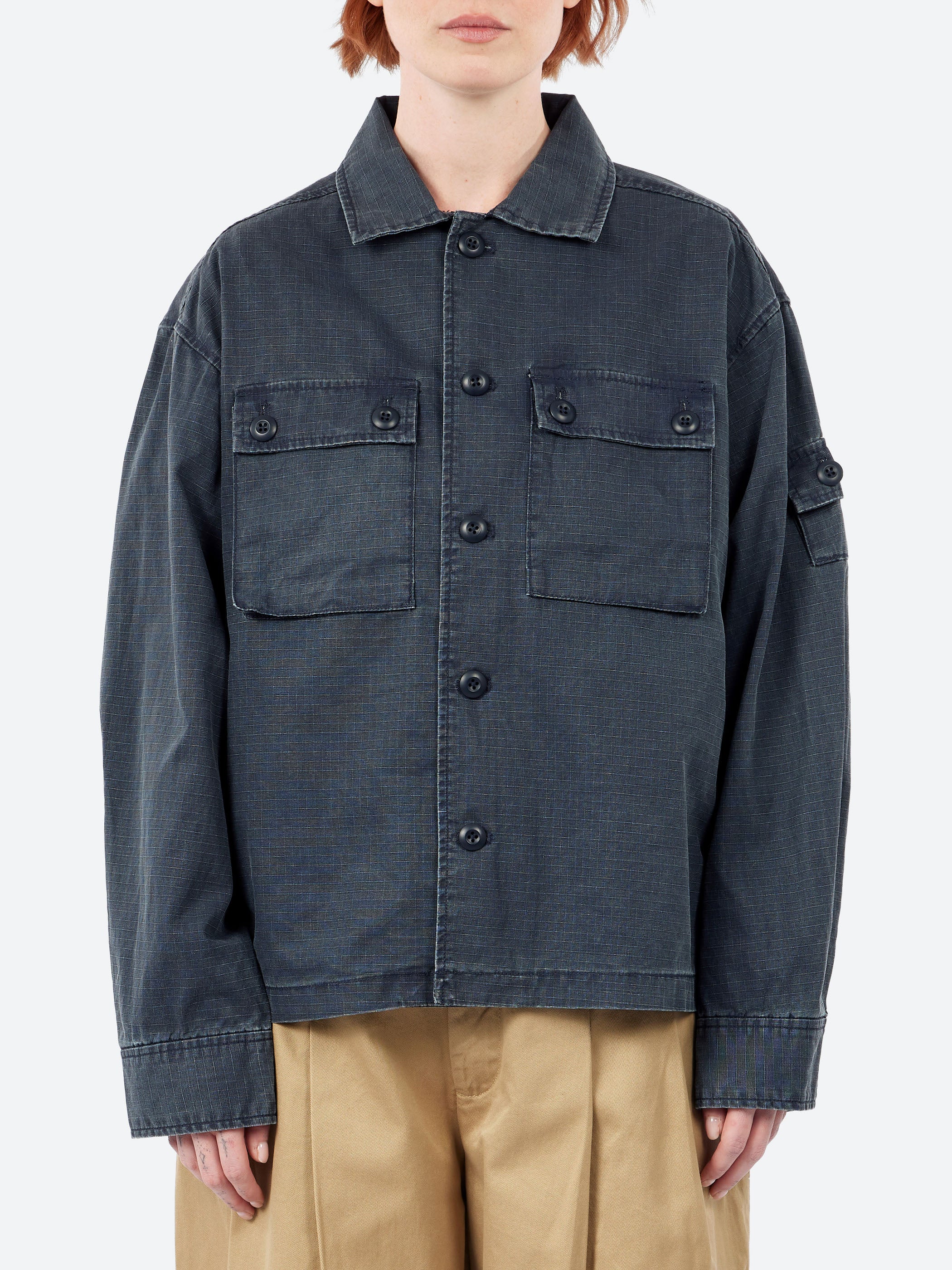 BEAMS BOY - Ripstop Military Jacket in Navy – gravitypope BEAMS BOY - Ripstop Military Jacket in Navy – gravitypope