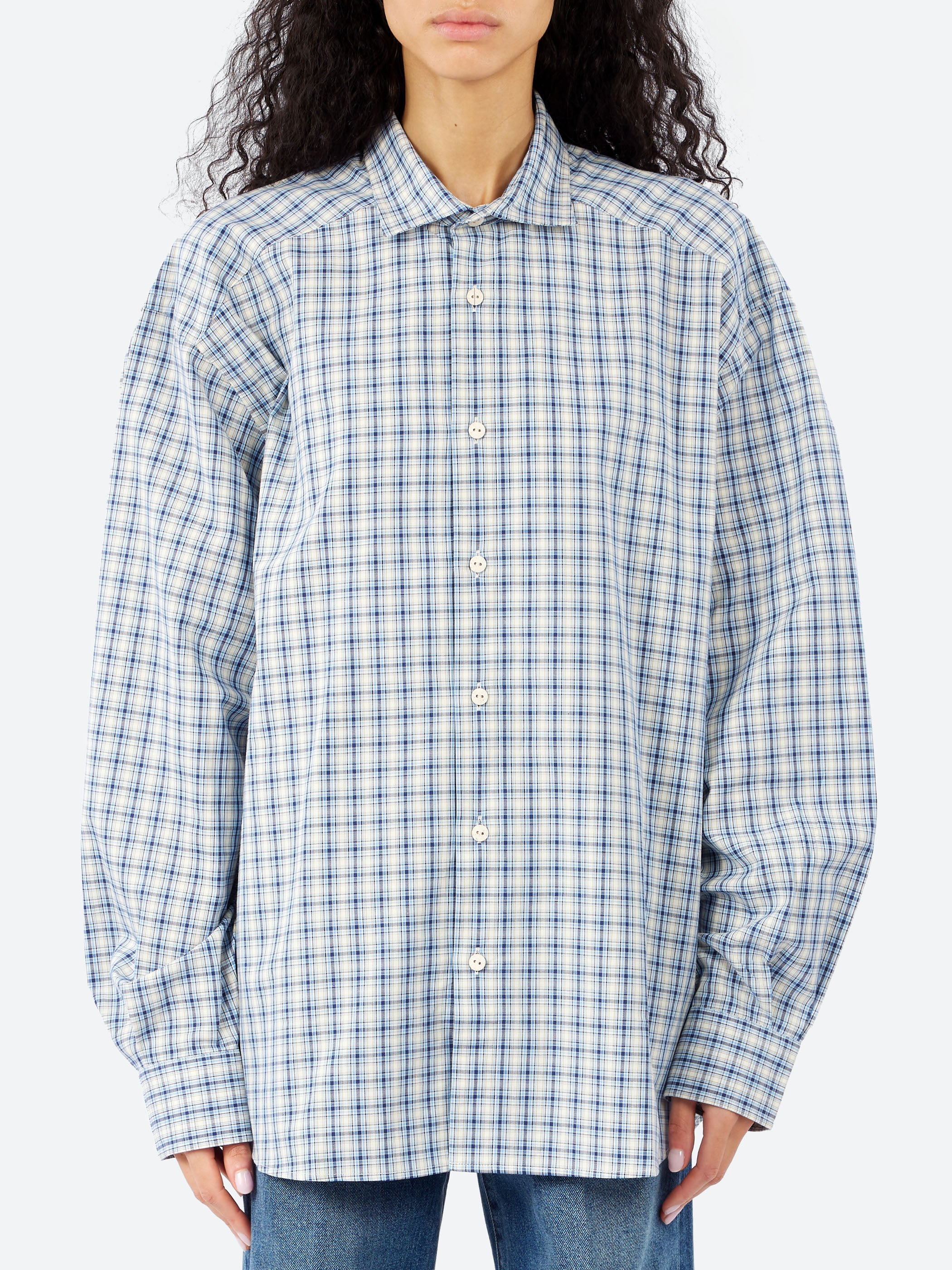 Baserange - Claude Shirt in Blue Check – gravitypope