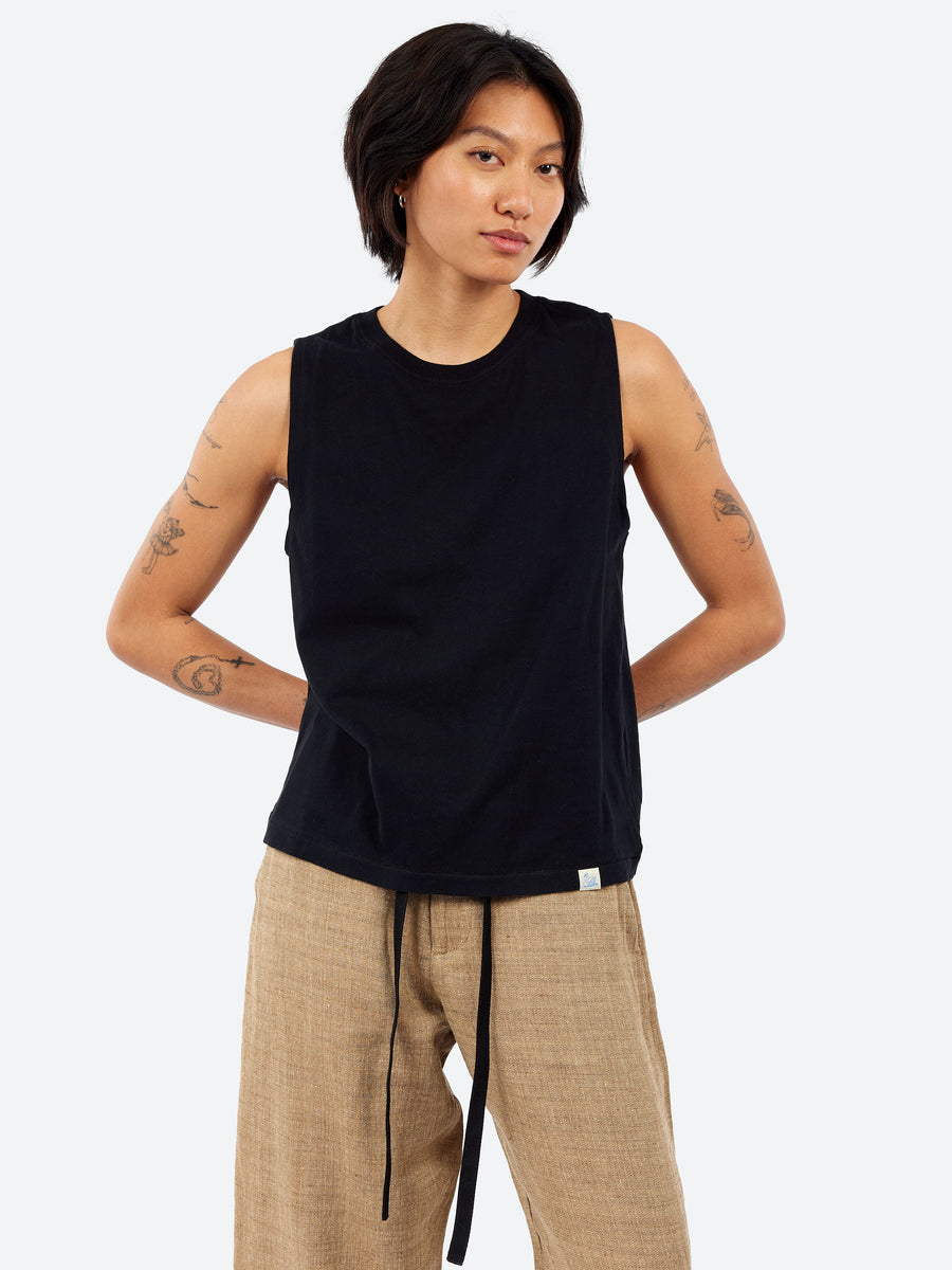 Merz b. Schwanen - Soft Pima Tank in Deep Black – gravitypope