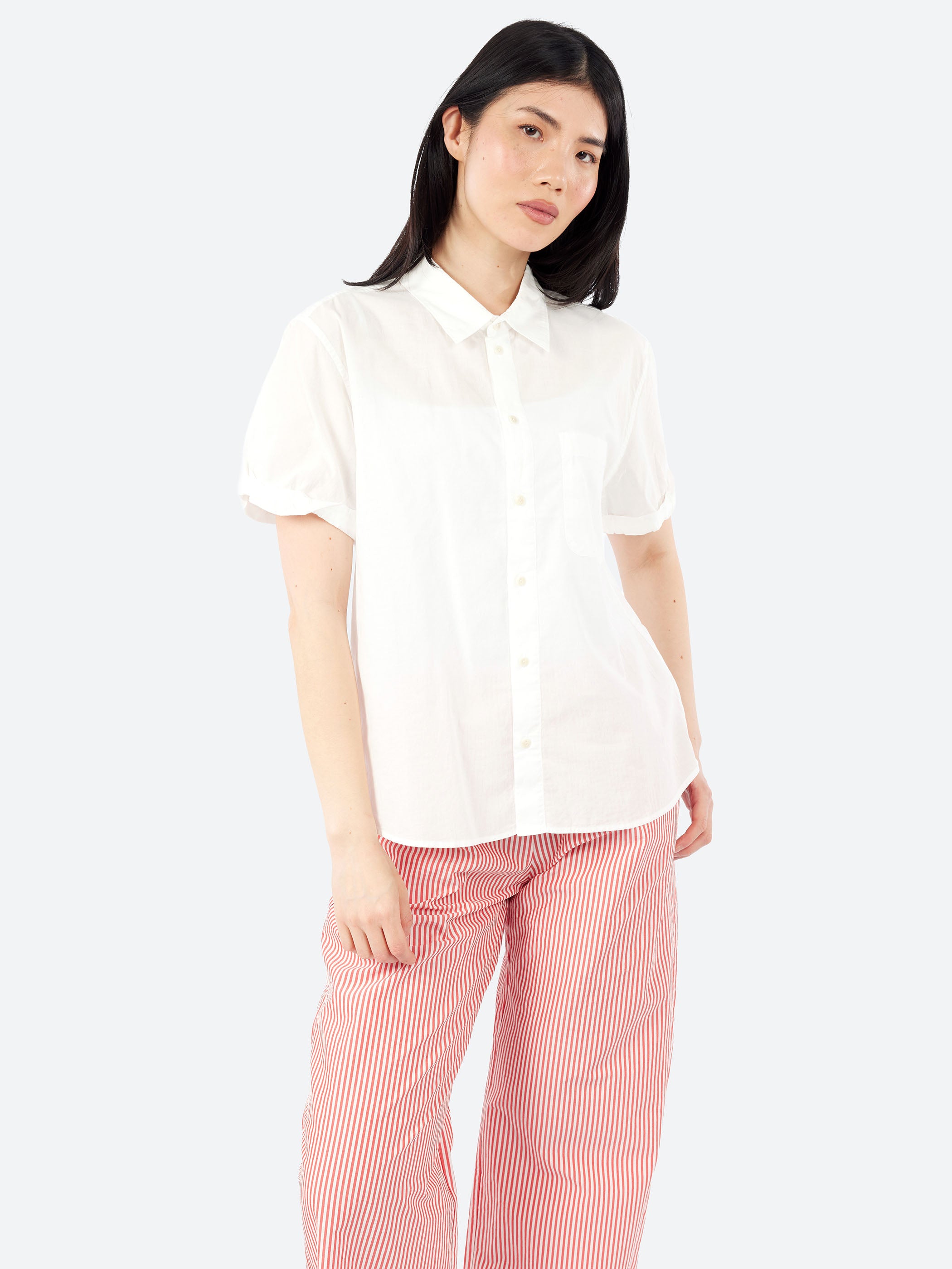 Lightweight Cotton Poplin Short Sleeve Shirt