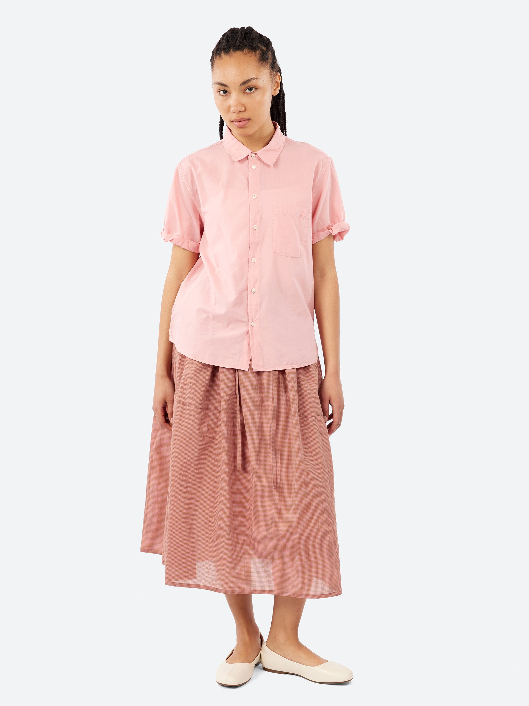 Lightweight Cotton Poplin Short Sleeve Shirt