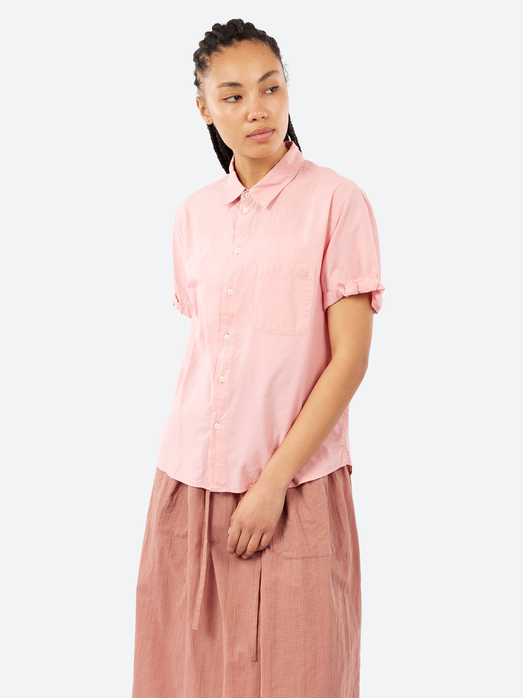 Lightweight Cotton Poplin Short Sleeve Shirt