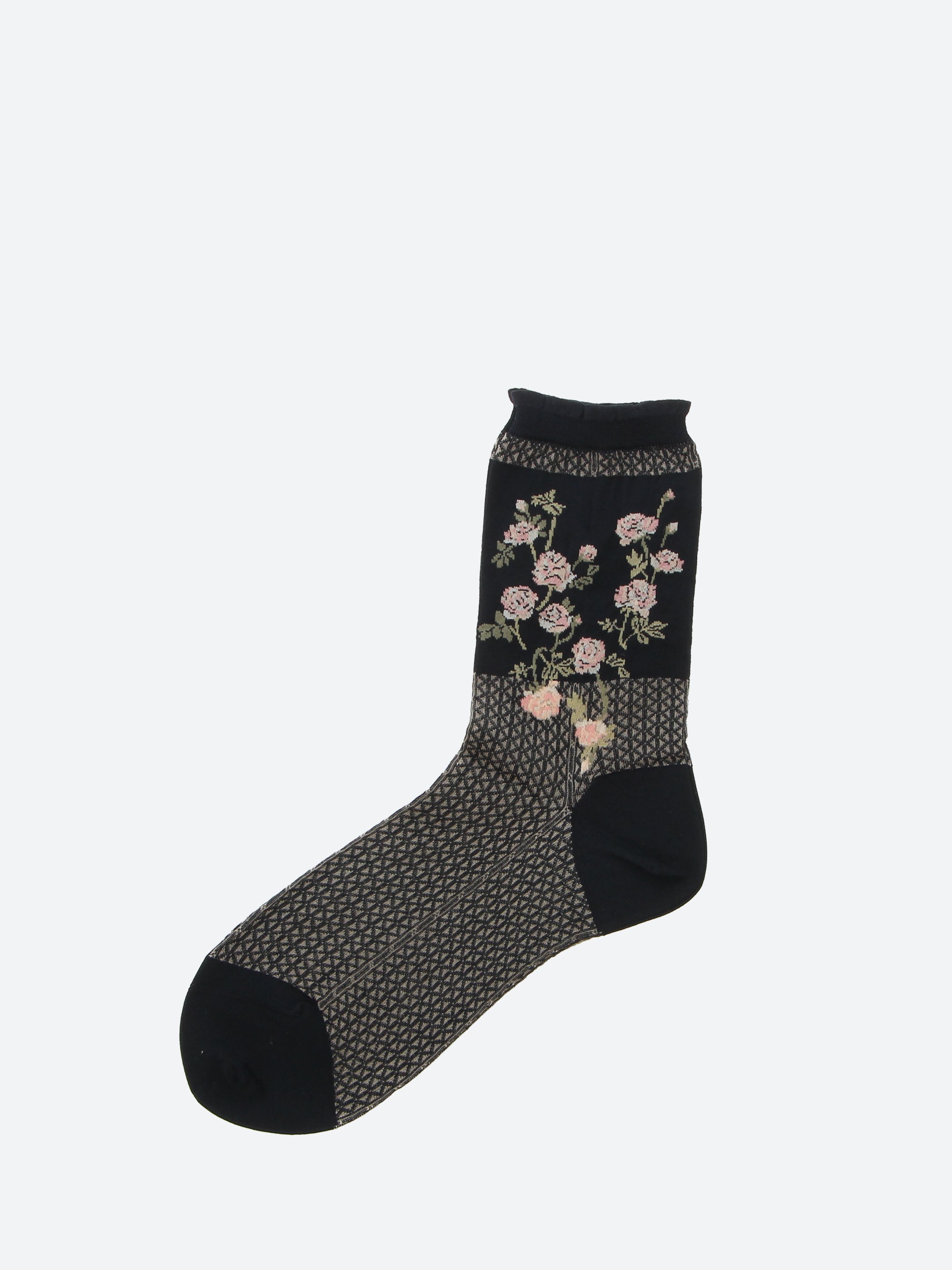 Flower on Basket Sock