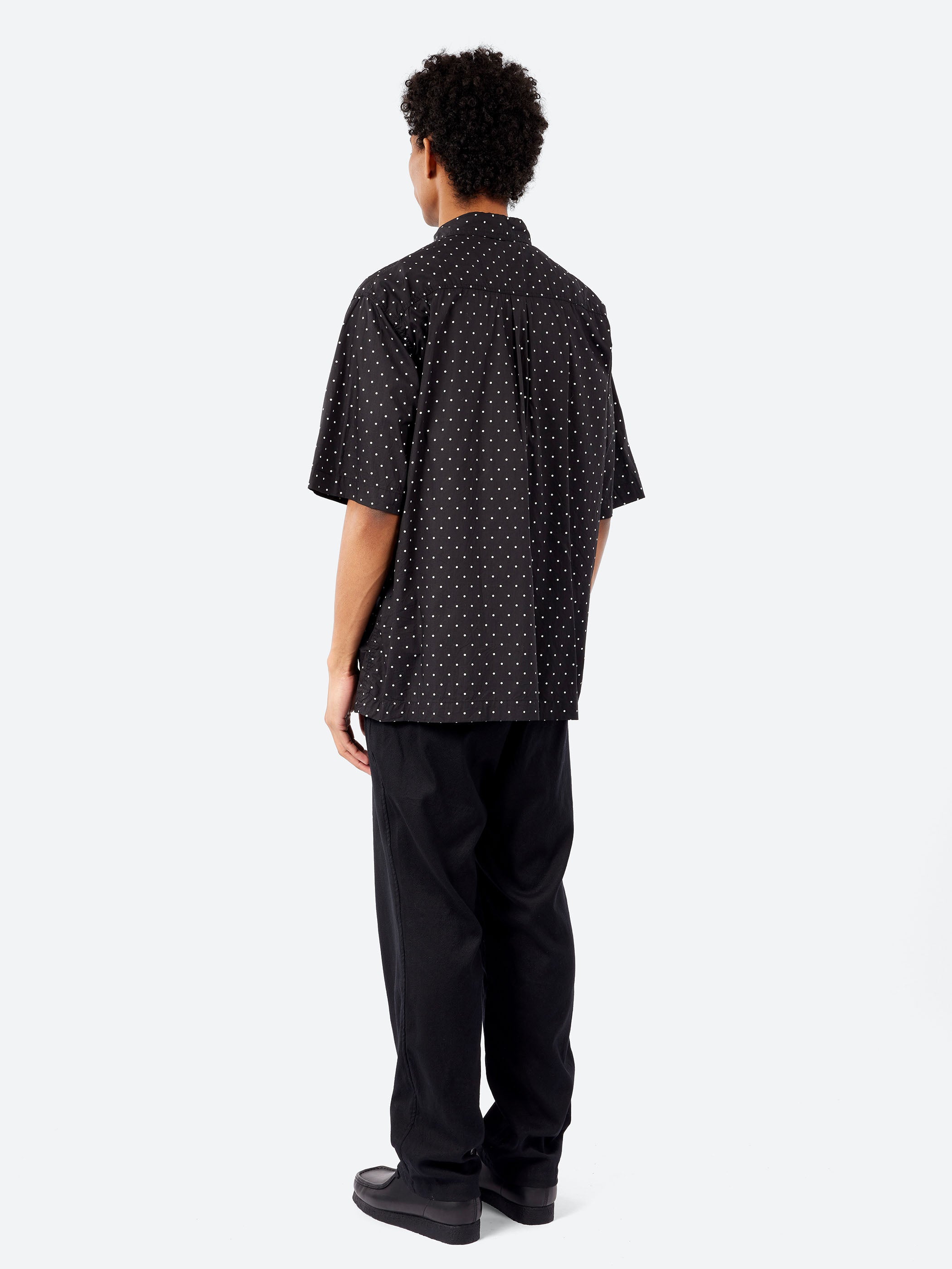 Dot Print Short-Sleeve Regular Collar Shirt