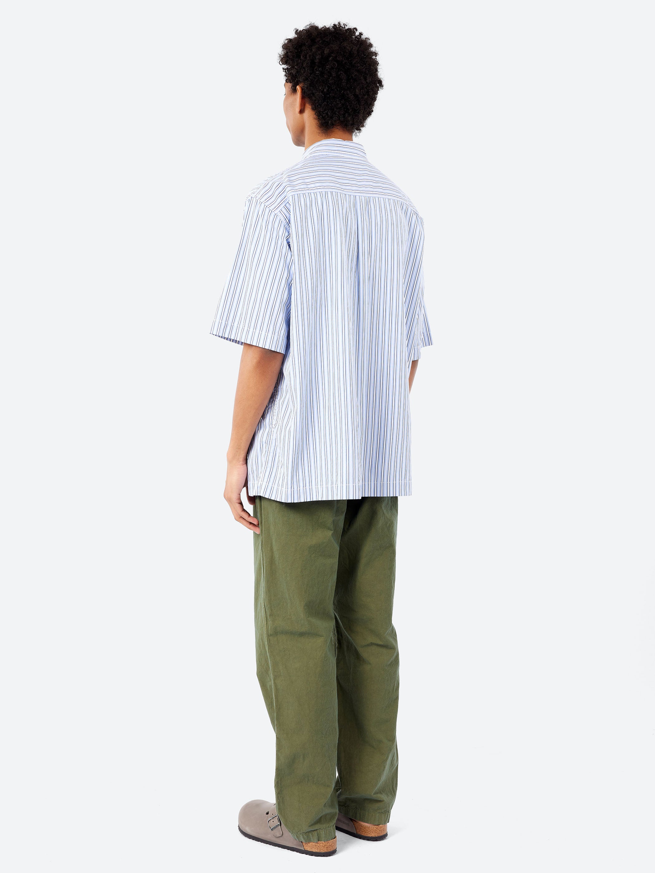 THOMAS MASON Striped Short-Sleeve Regular Collar Shirt