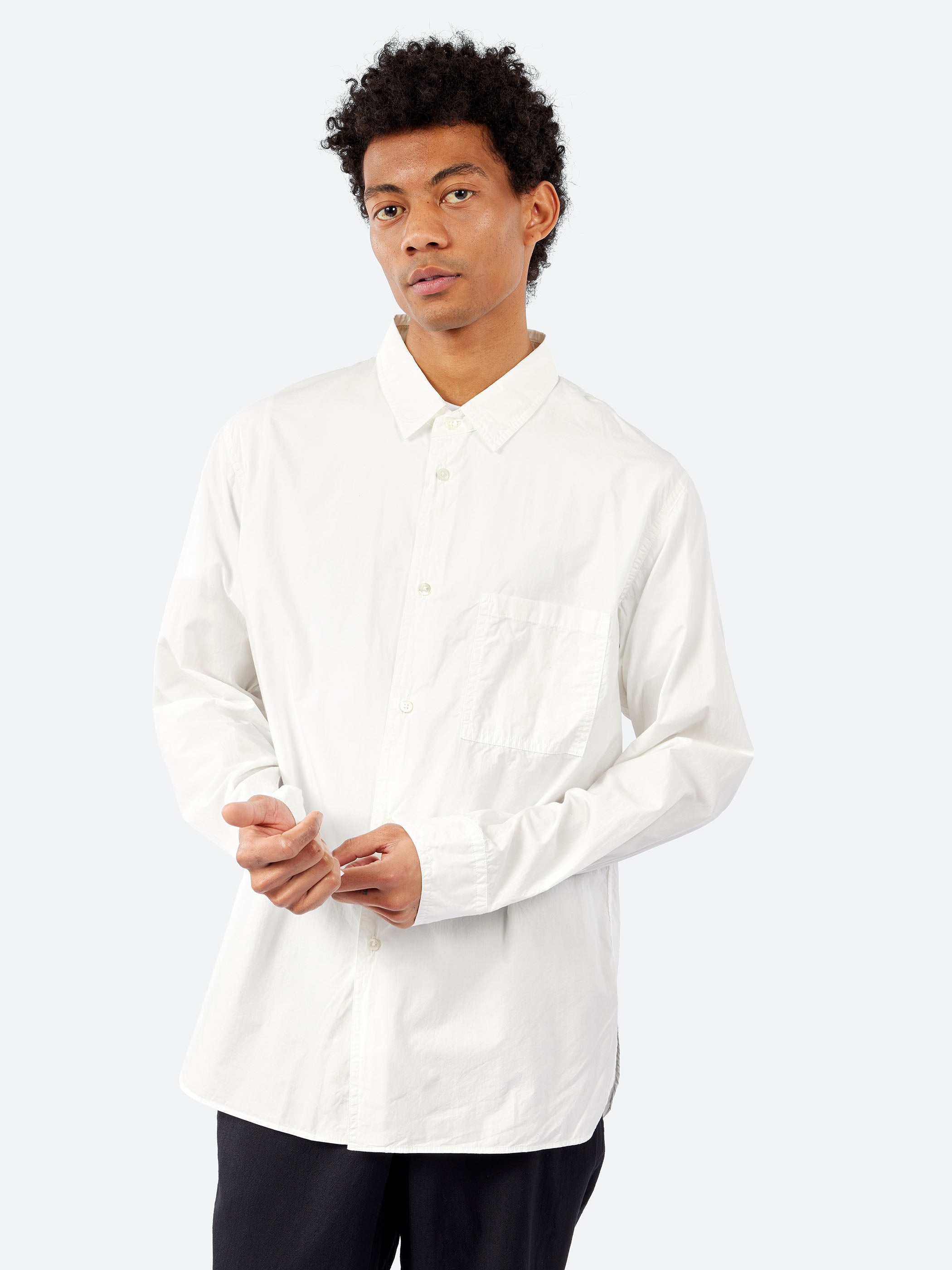 Organic Cotton Broadcloth Regular Collar Shirt