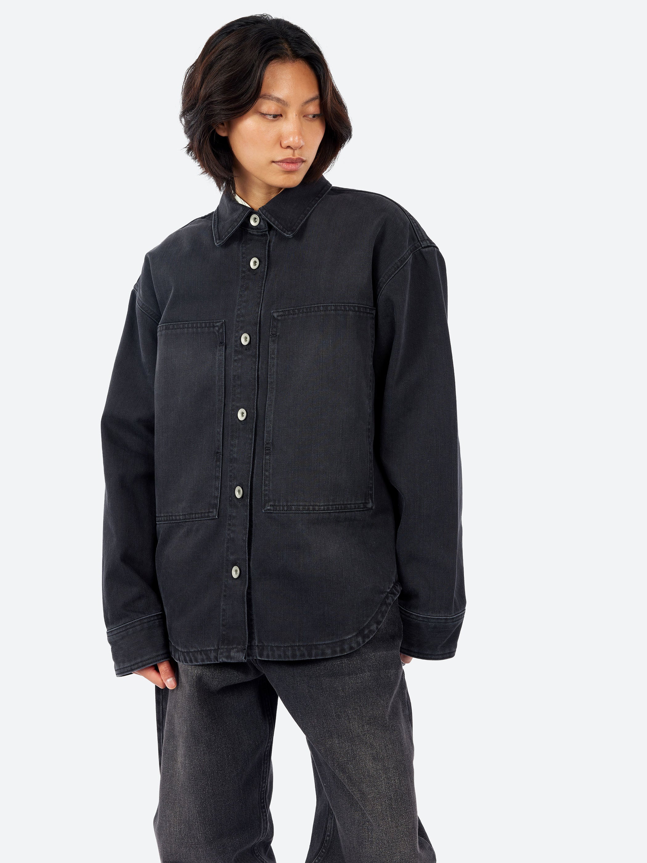 Studio Nicholson - Paso Denim Shirt in Faded Black Washed