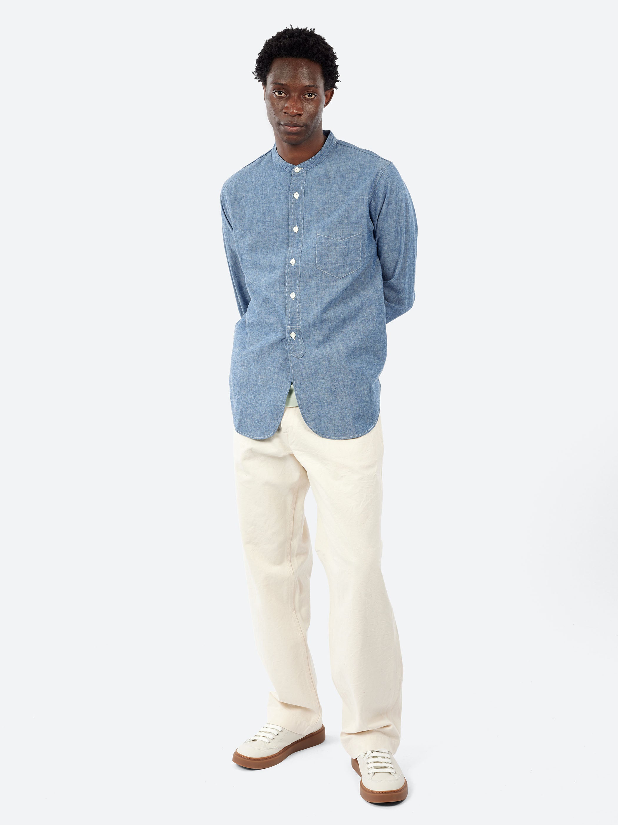F.O.B. Factory - Chambray B.D. Shirt in Blue – gravitypope