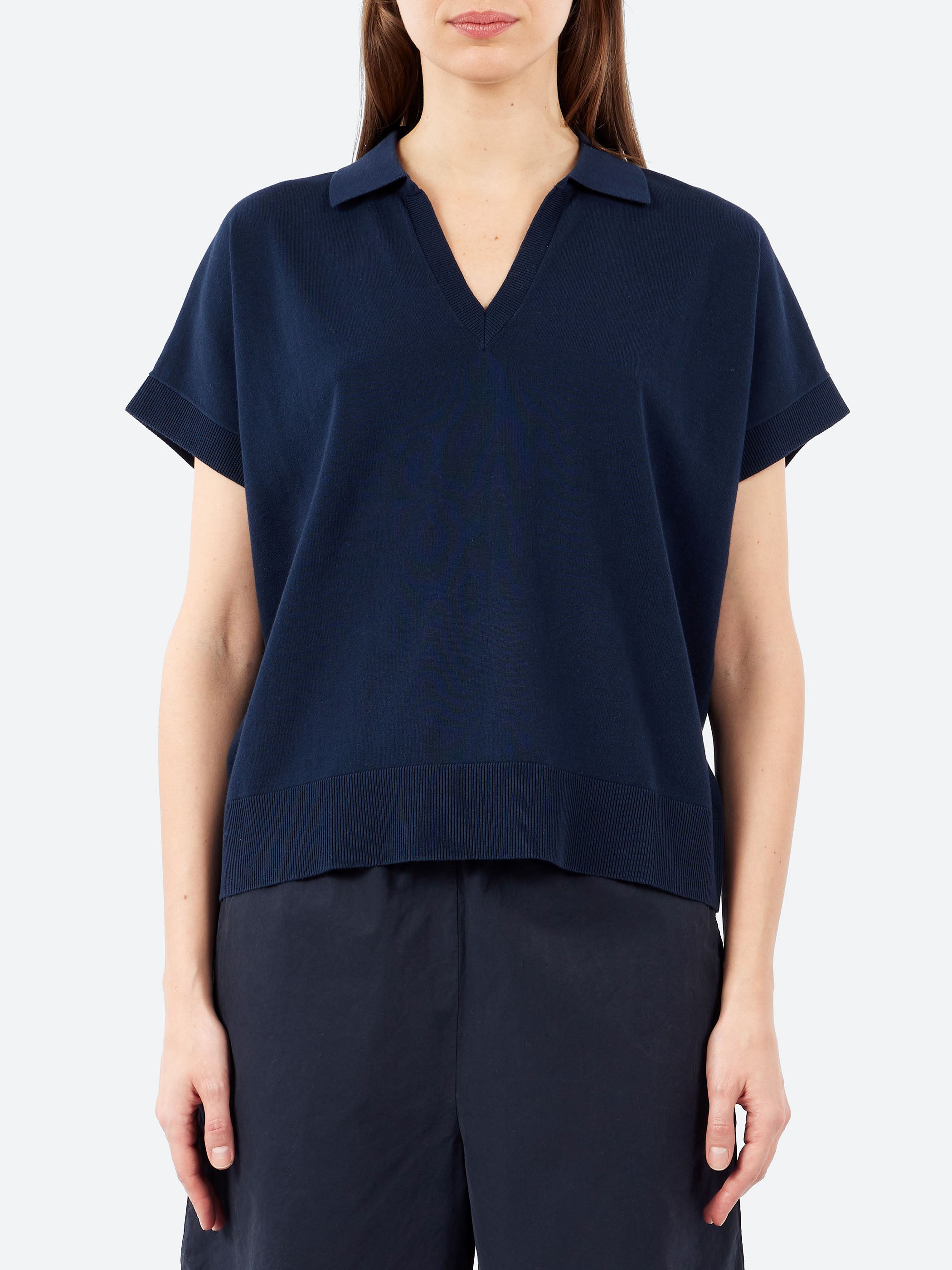 V-Neck Sweater with Collar