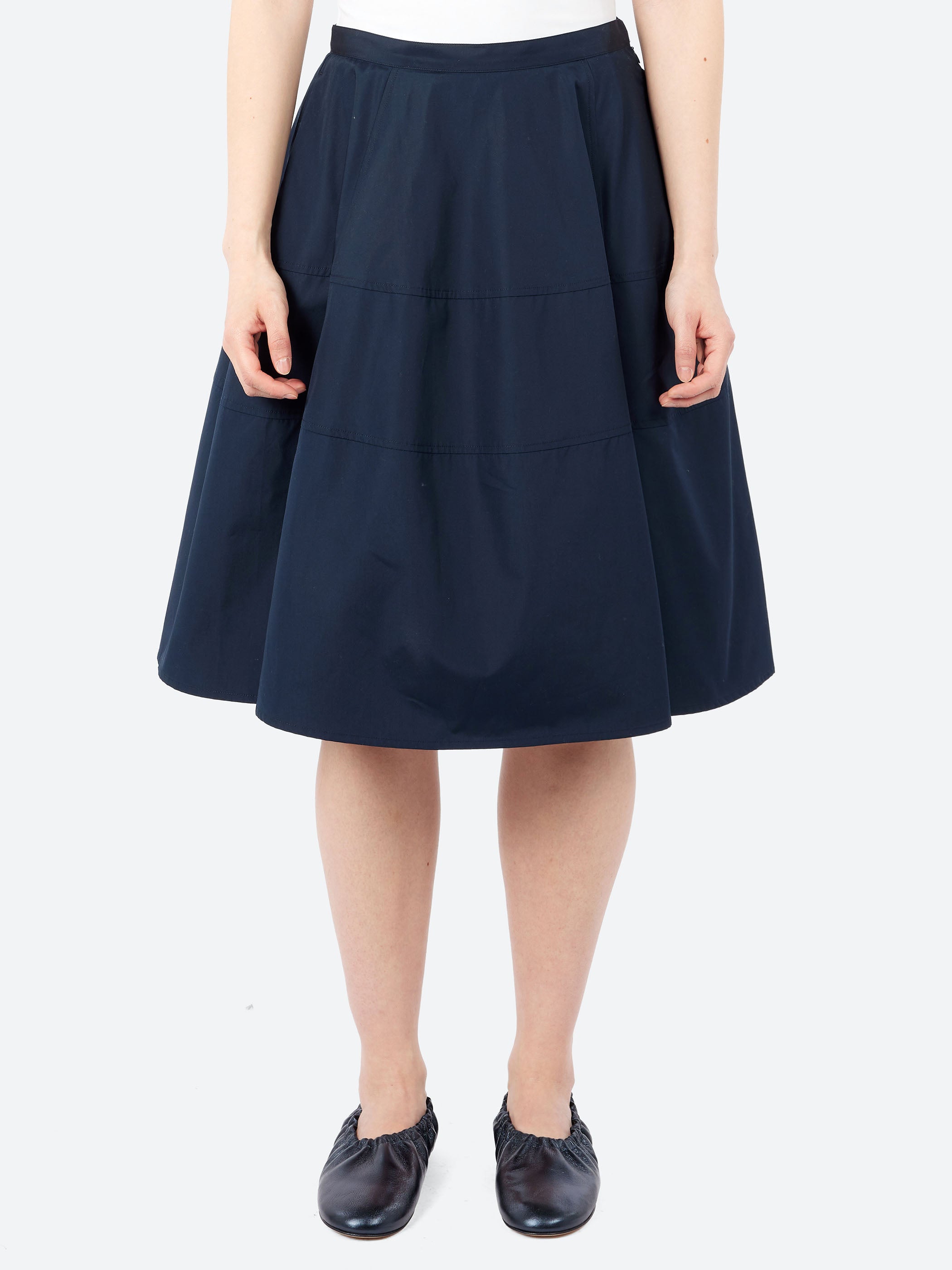 Cotton Poplin Flared Skirt