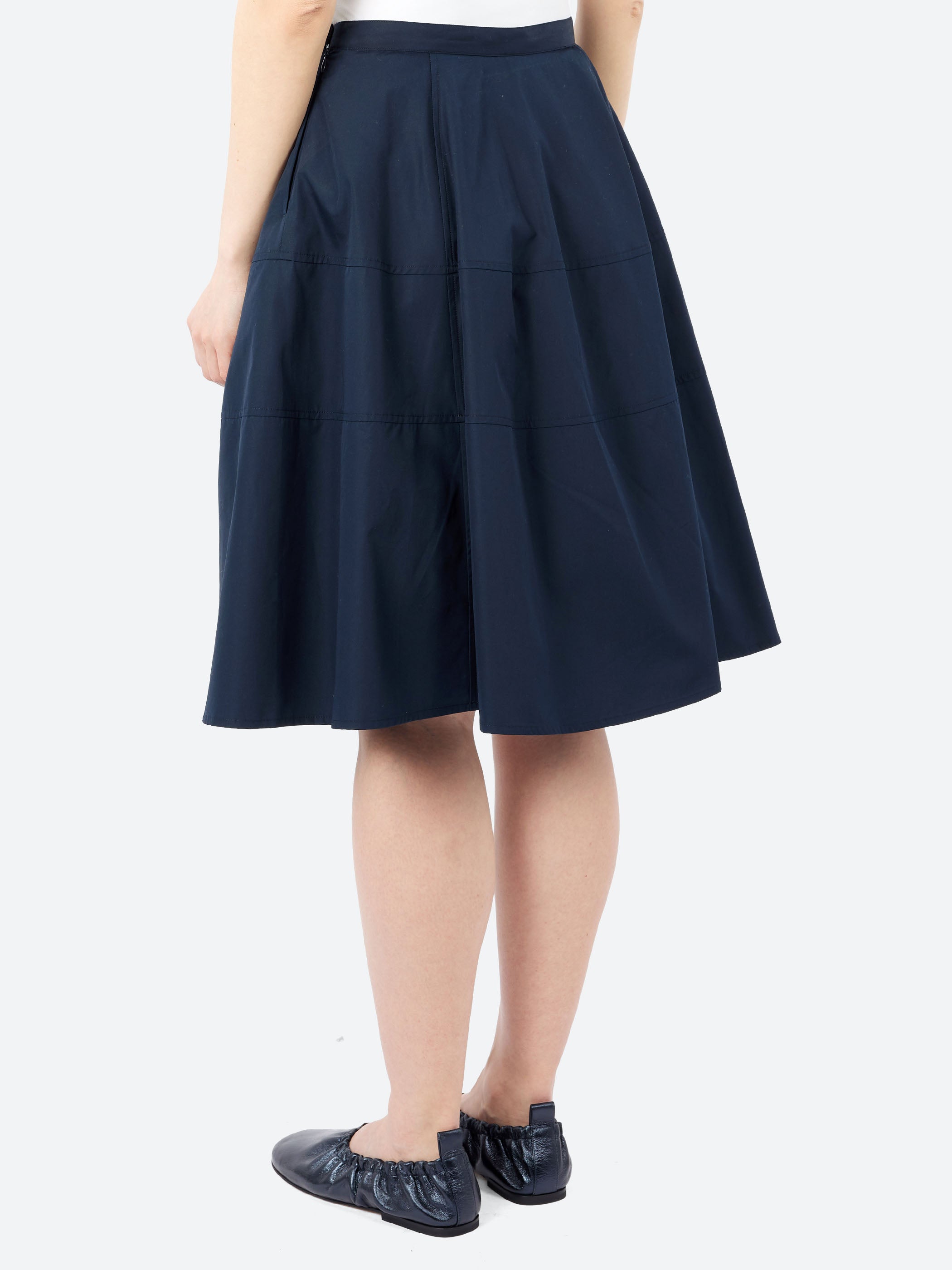 Cotton Poplin Flared Skirt