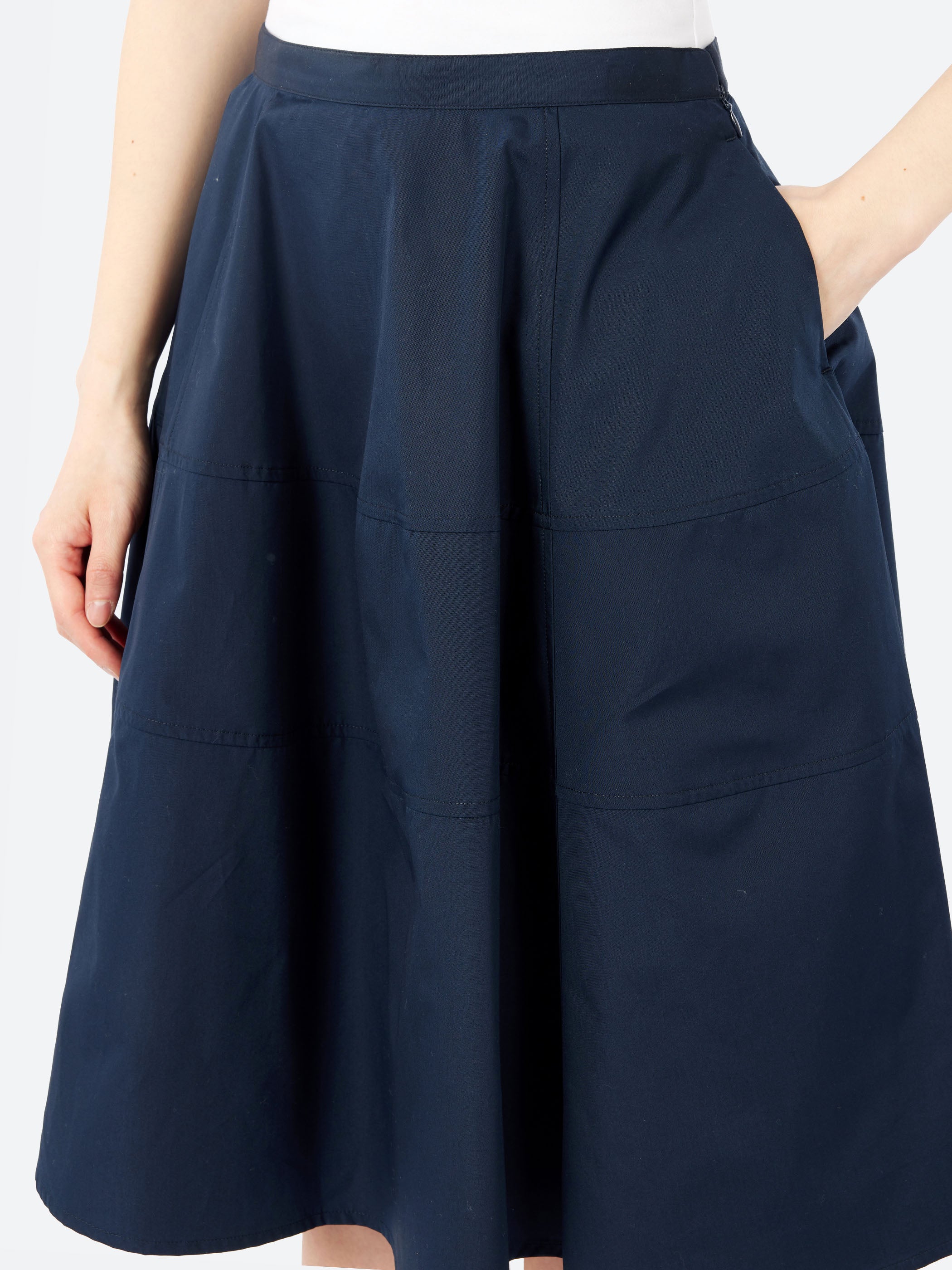 Cotton Poplin Flared Skirt