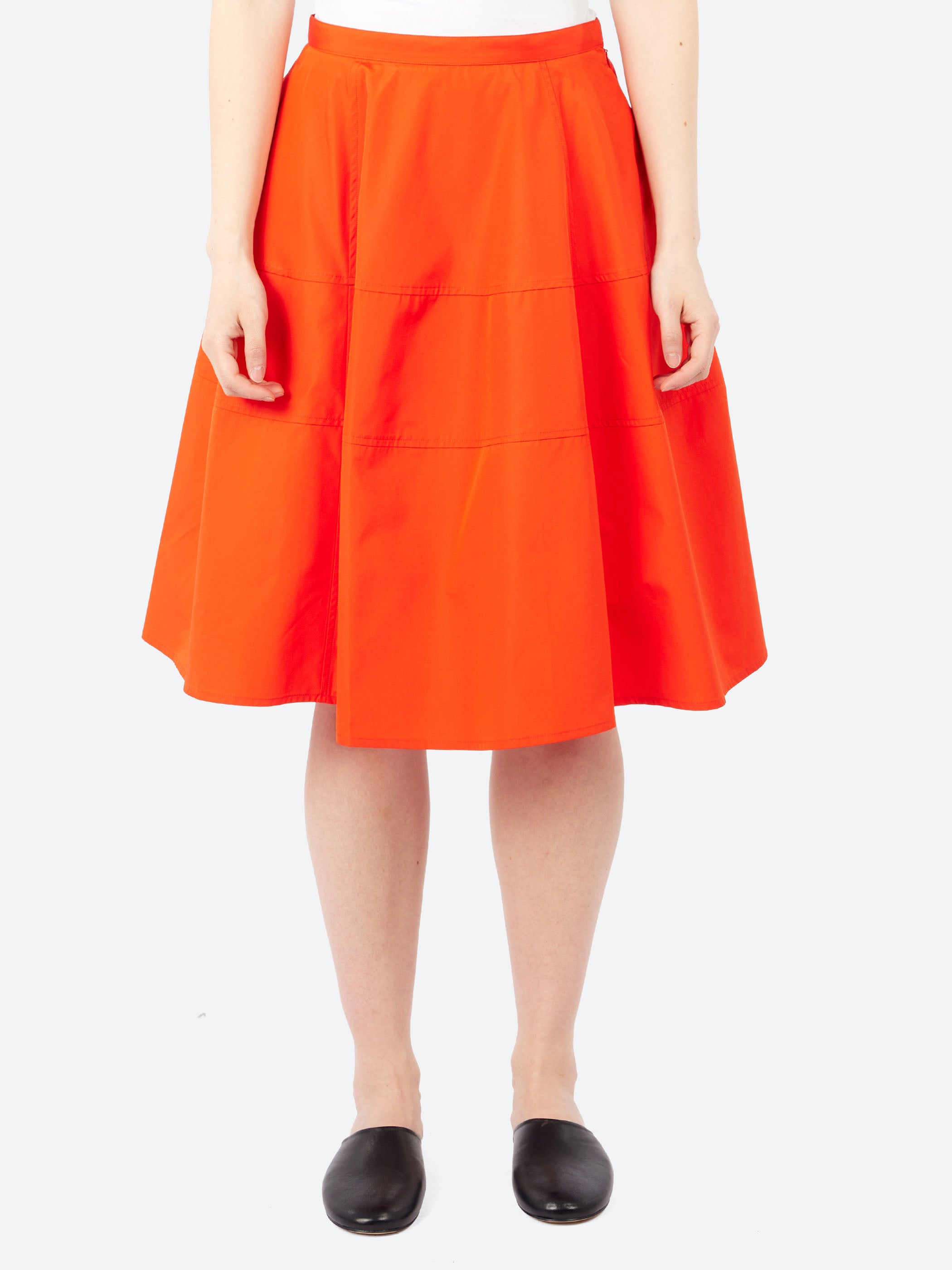 Cotton Poplin Flared Skirt