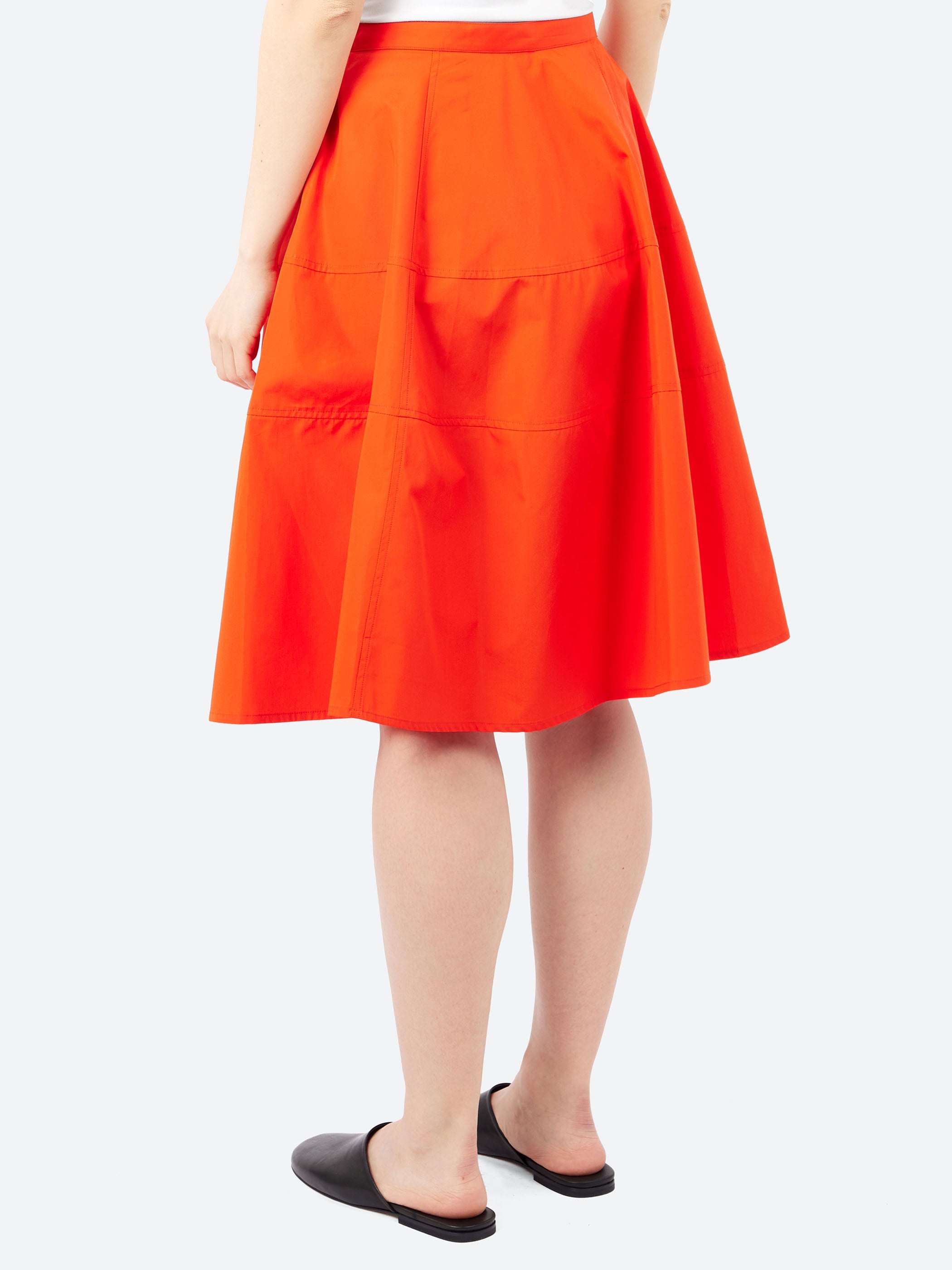 Cotton Poplin Flared Skirt