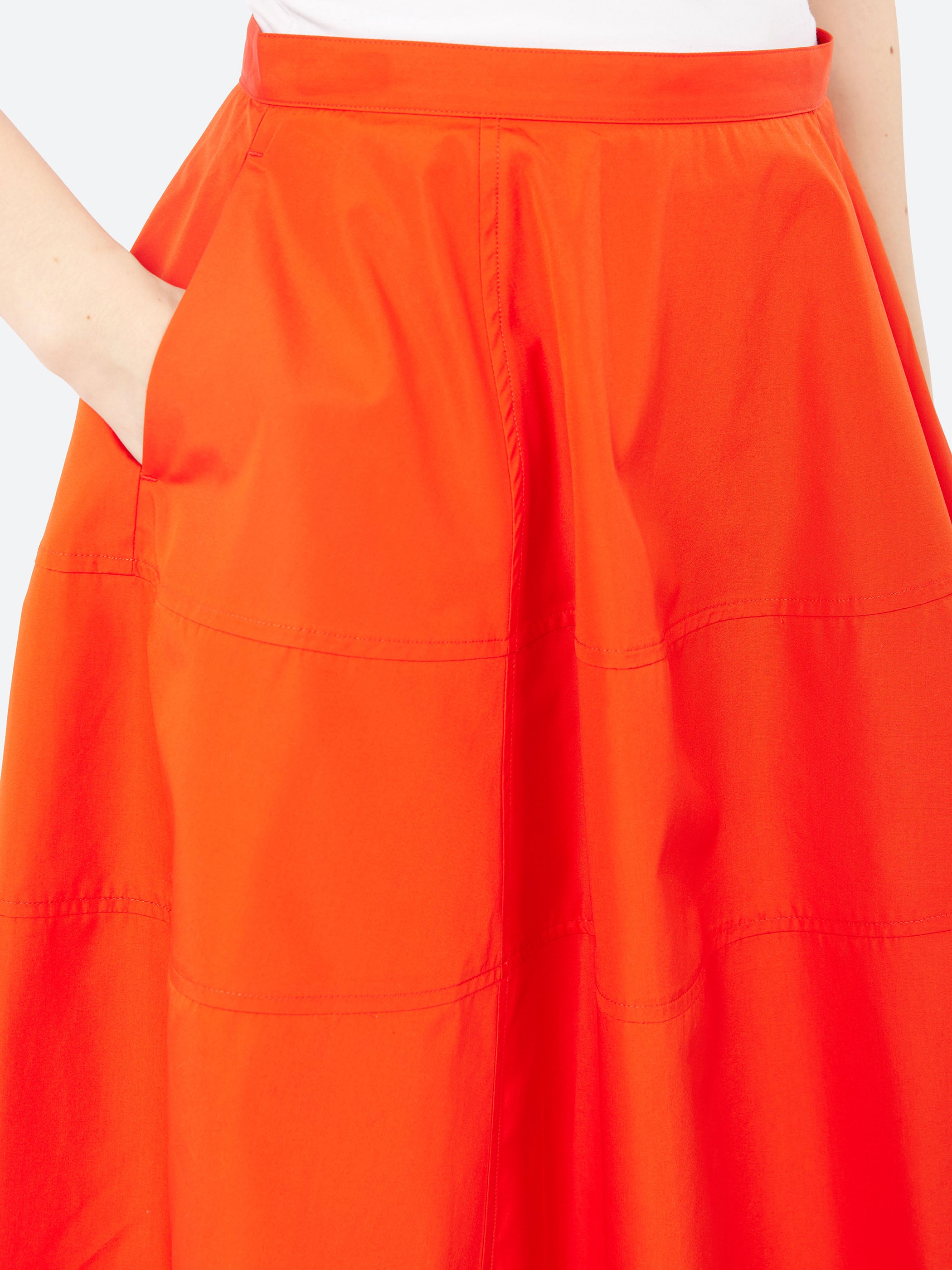 Cotton Poplin Flared Skirt
