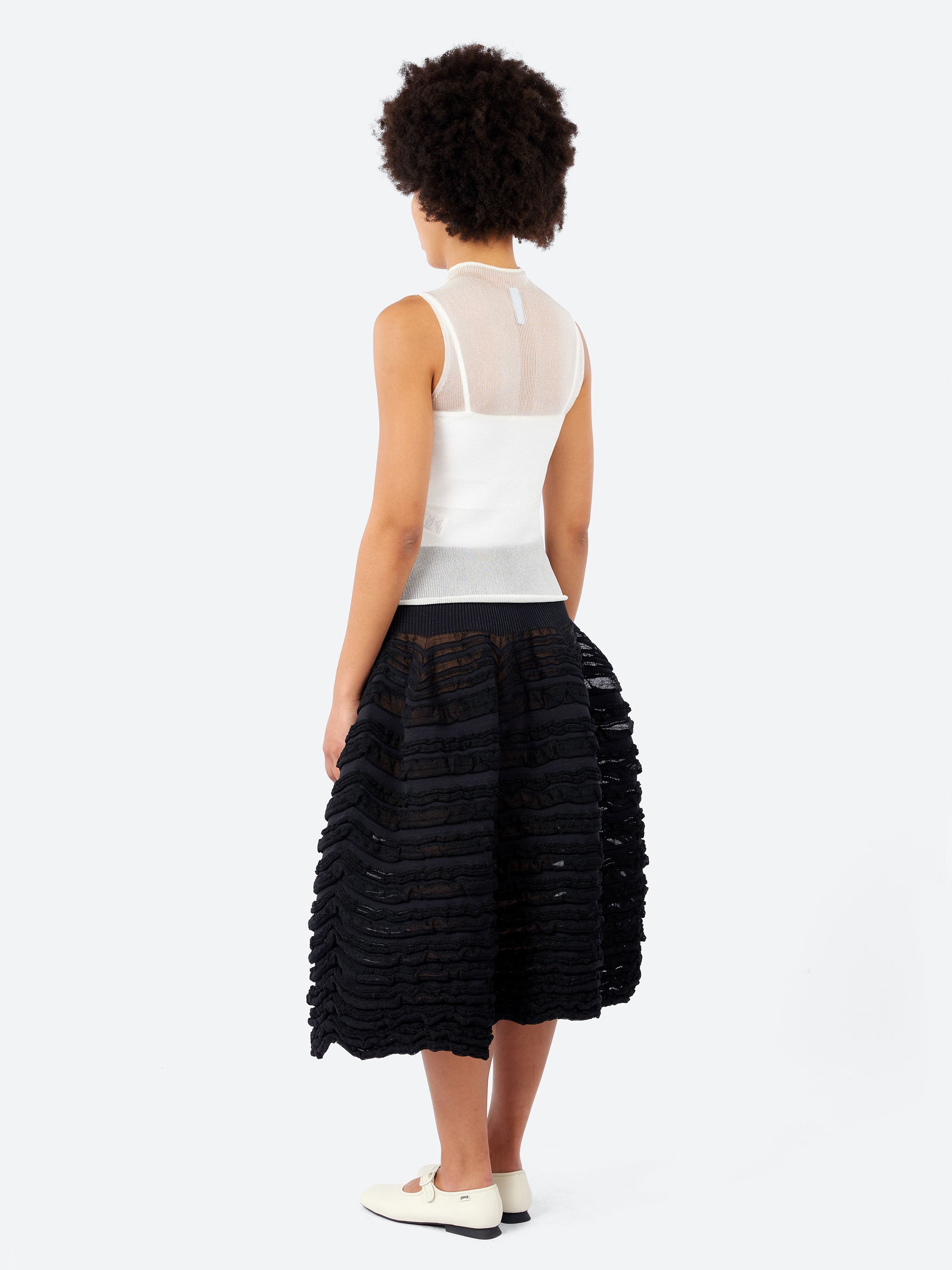 CFCL - Portrait Lucent Short Sleeve Top in White – gravitypope