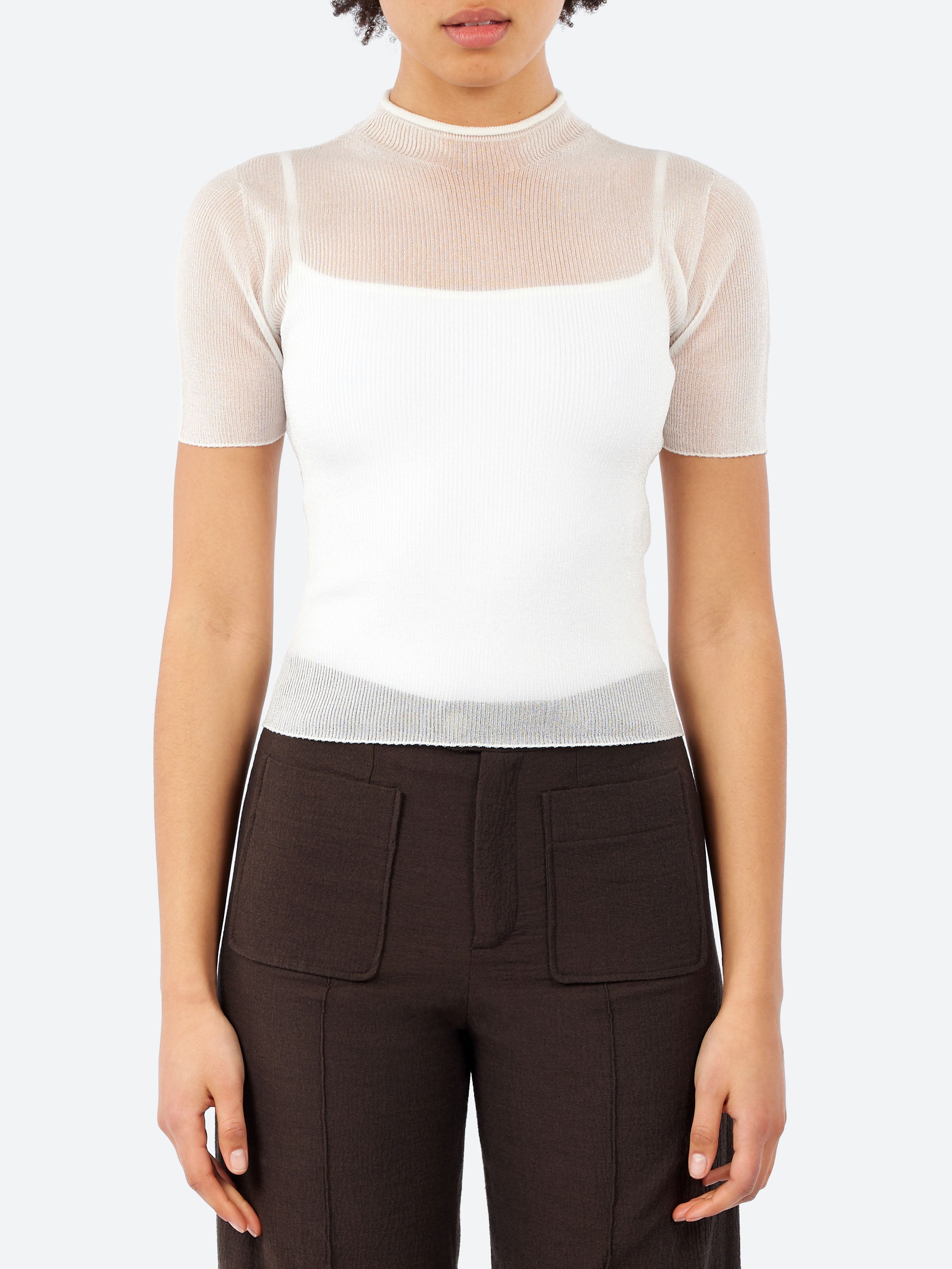 Portrait Lucent Short Sleeve Top