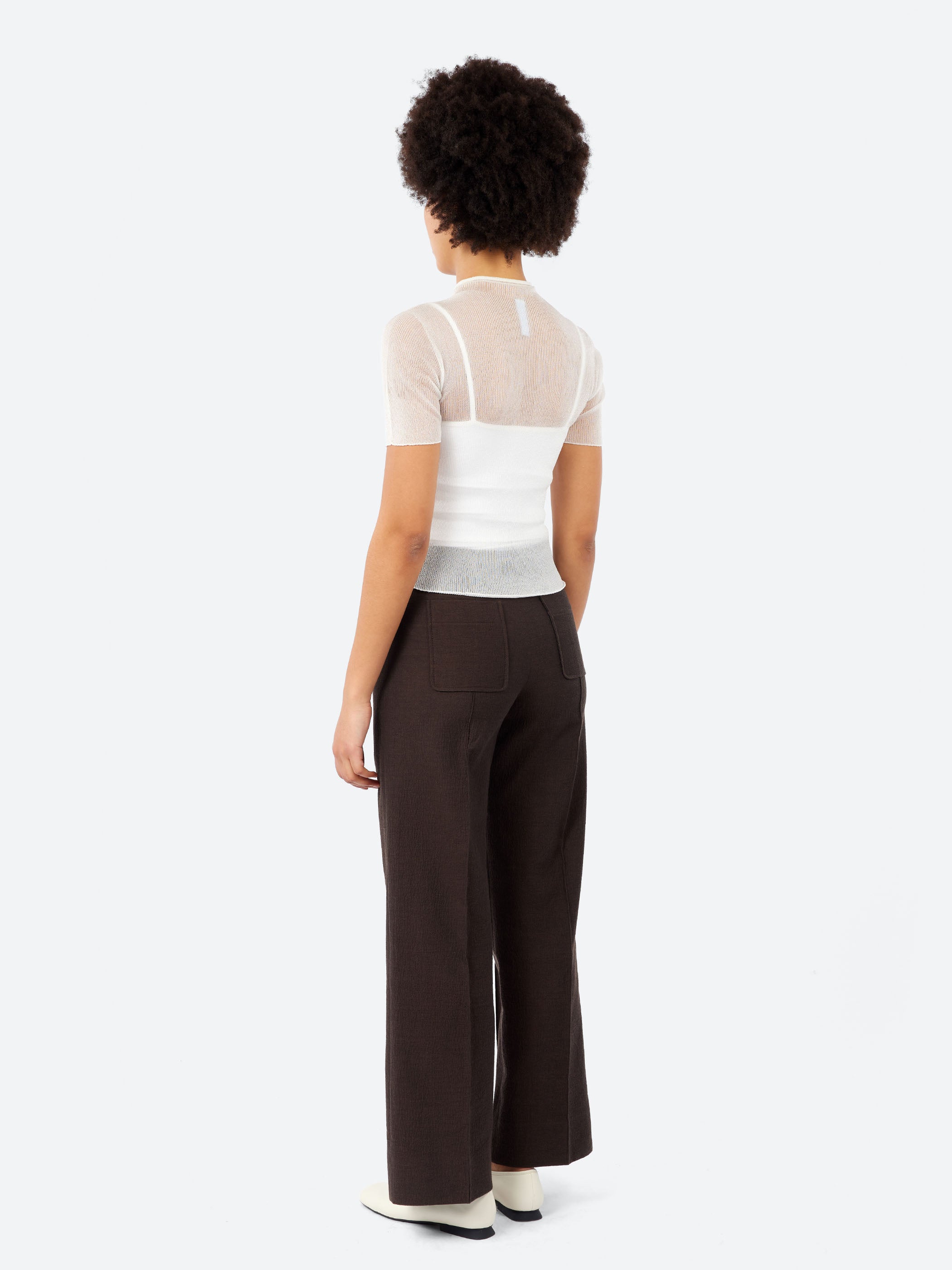 CFCL - Portrait Lucent Short Sleeve Top in White – gravitypope
