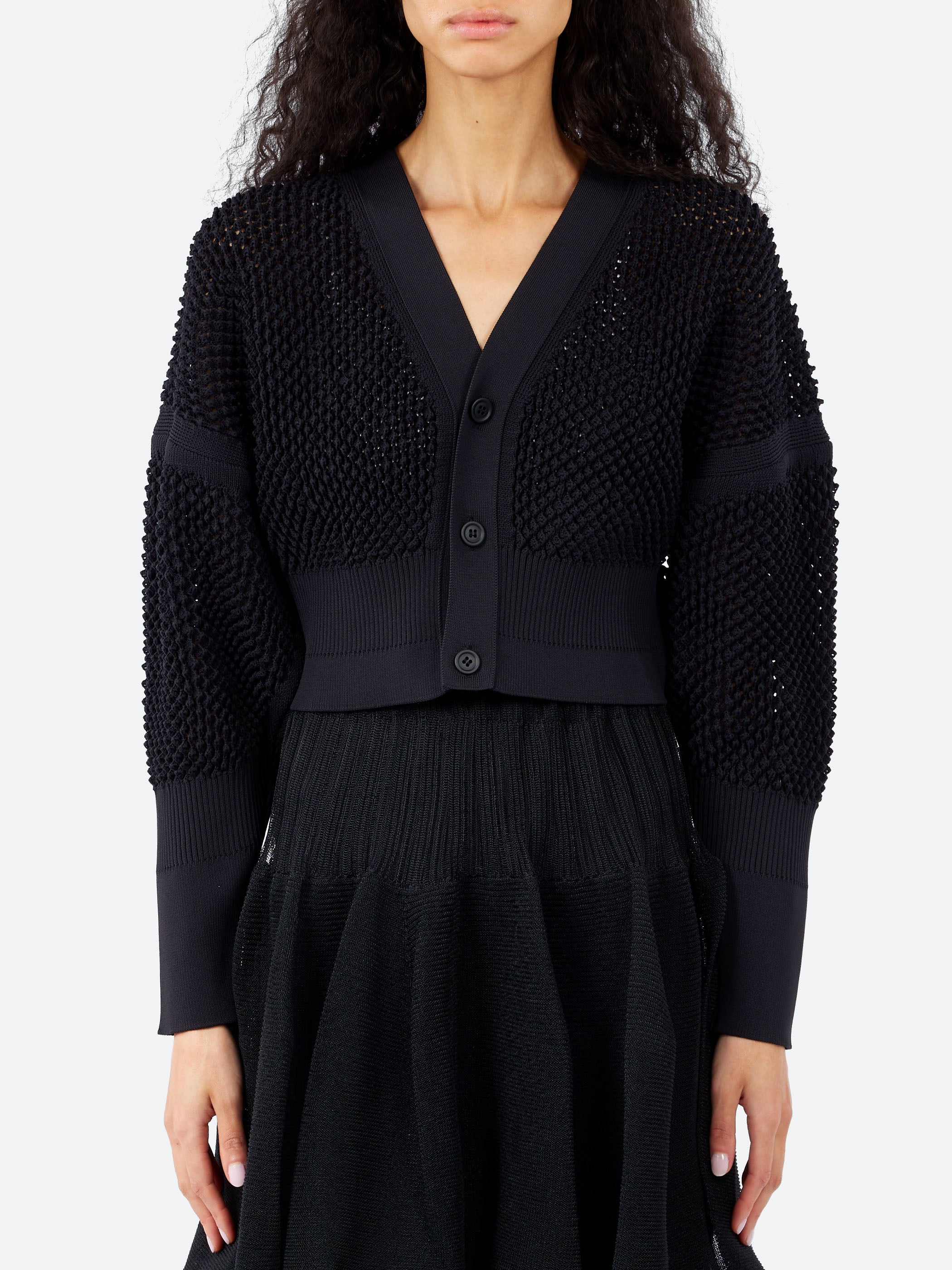 CFCL - Lattice Cropped Cardigan in Black – gravitypope