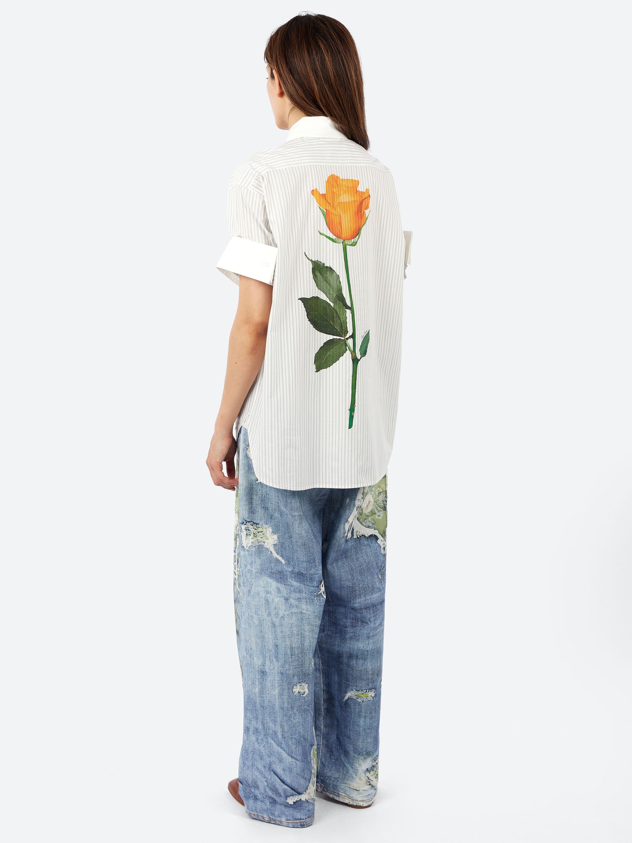 Acne Studios - Supra Stripe Shirt in White and Grey – gravitypope
