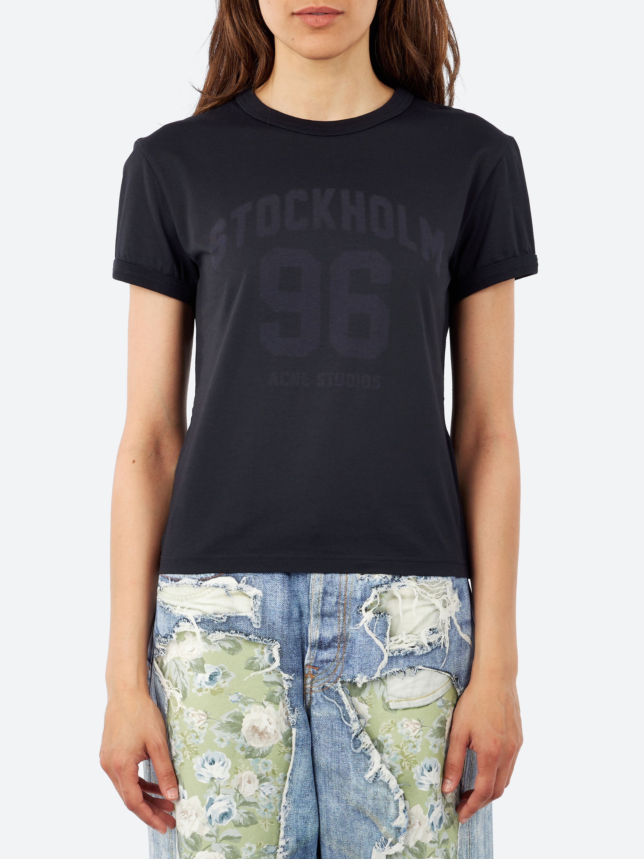 Acne Studios - Fitted Logo T-Shirt in Faded Blue – gravitypope