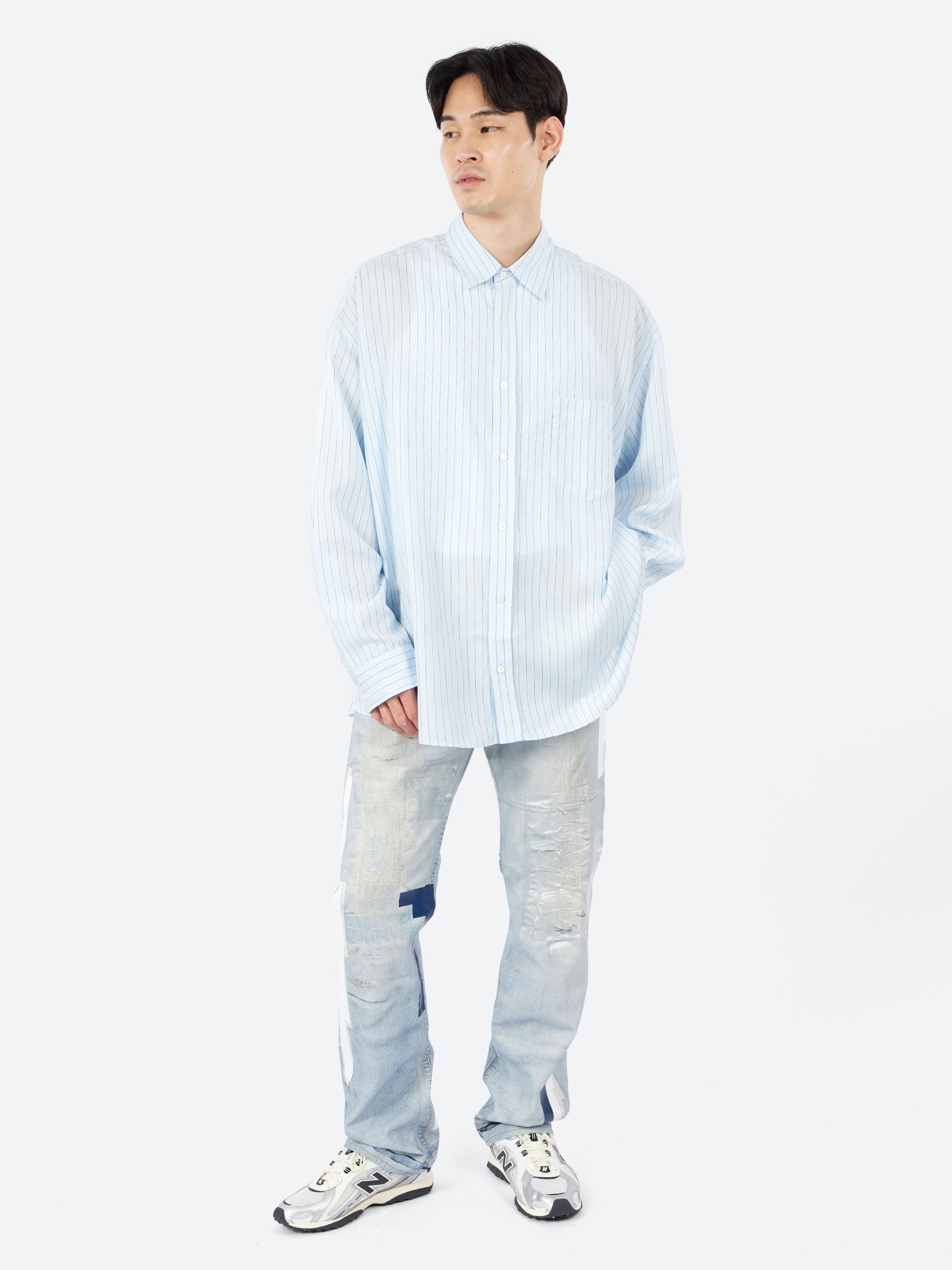 Striped Button-Up Shirt