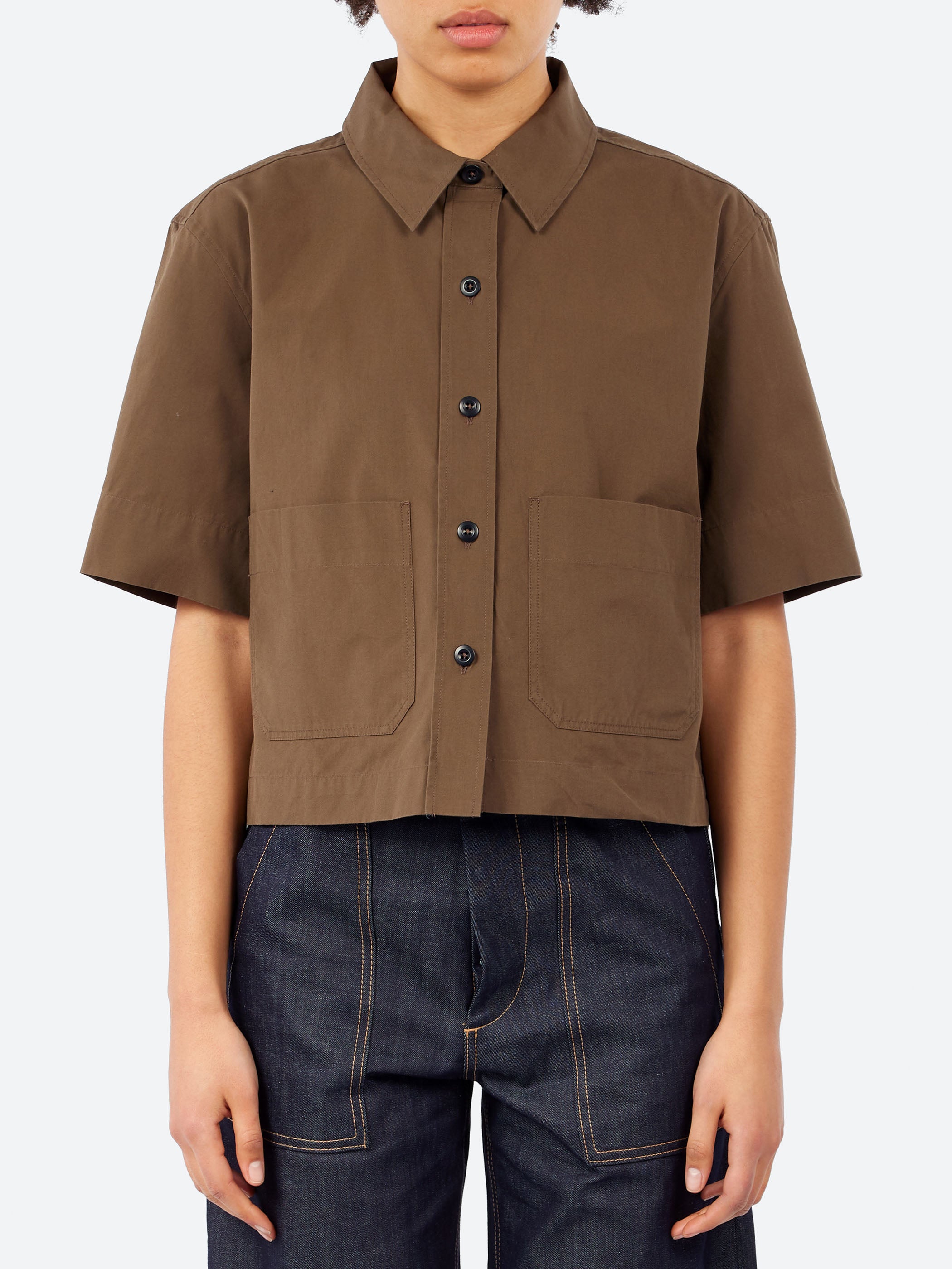 Margaret Howell - MHL. Cropped Uniform Shirt in Umber – gravitypope