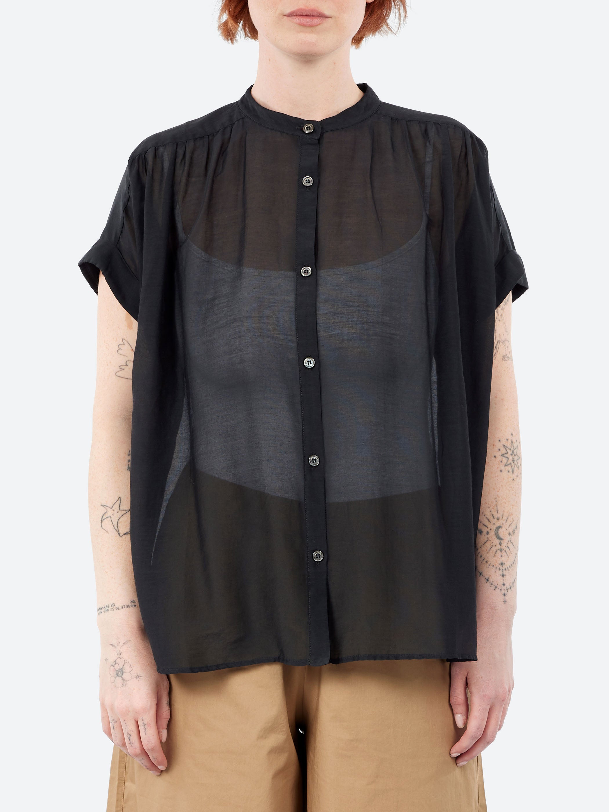 Collarless Blouse