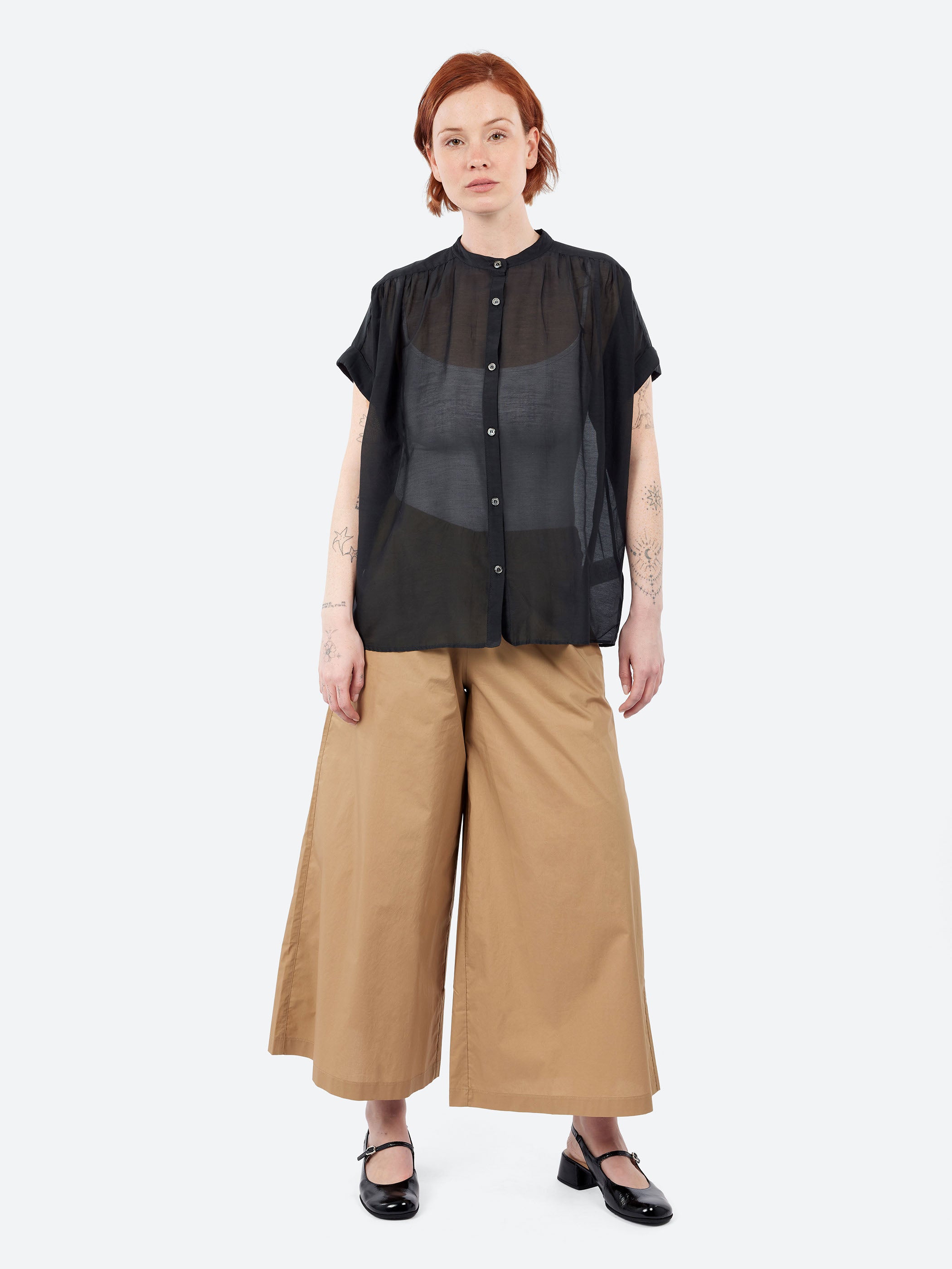 Collarless Blouse