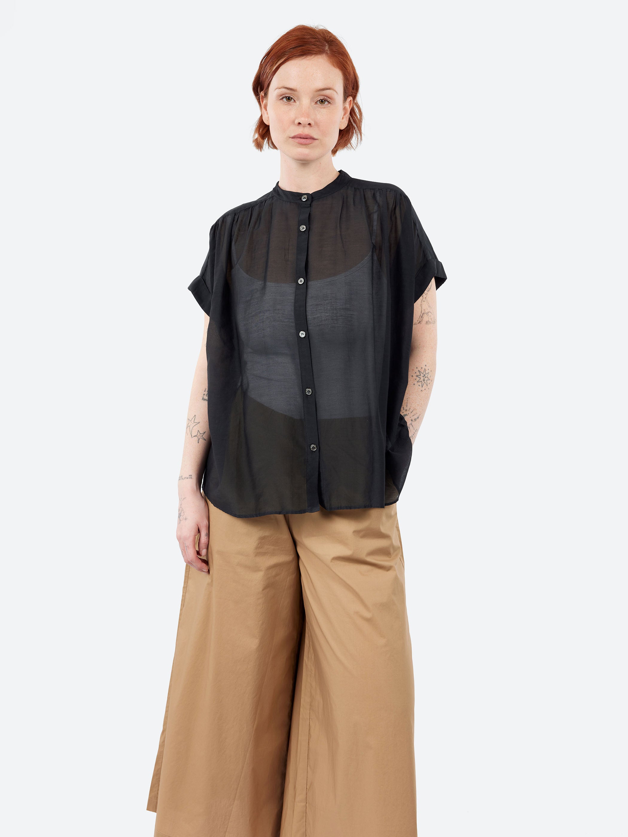 Collarless Blouse