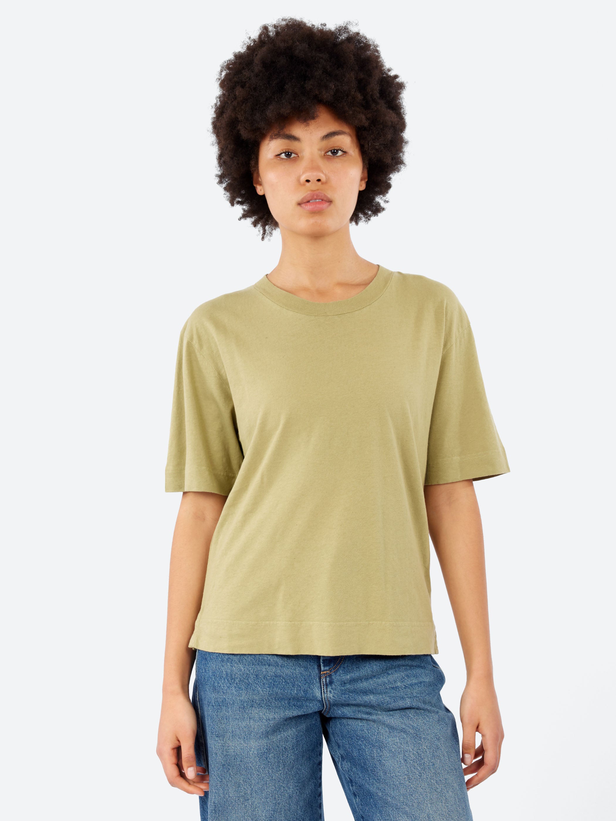 Margaret Howell - MHL. Asymmetric Round Collar Shirt in Off White