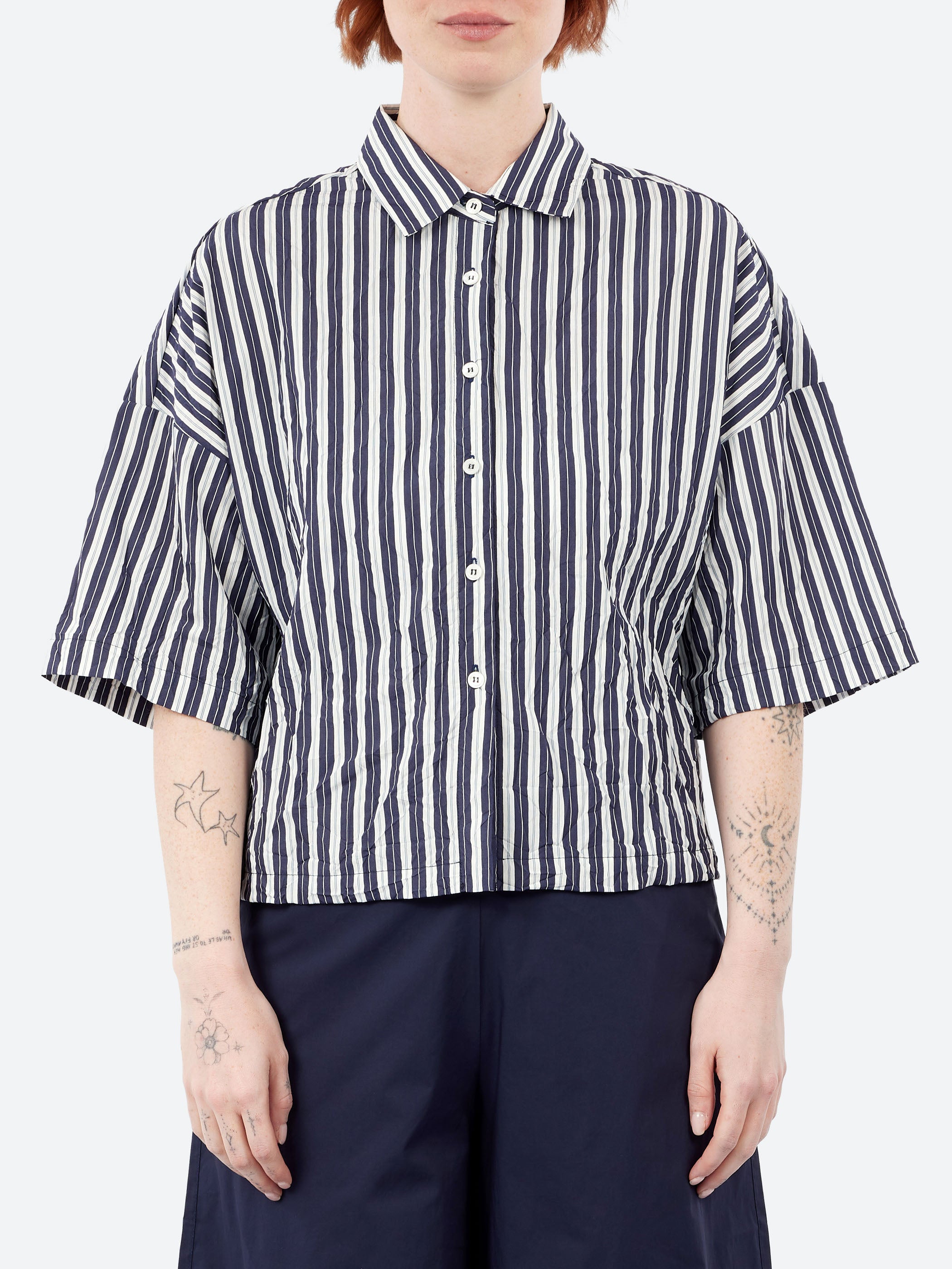 Cropped Crinkled Shirt