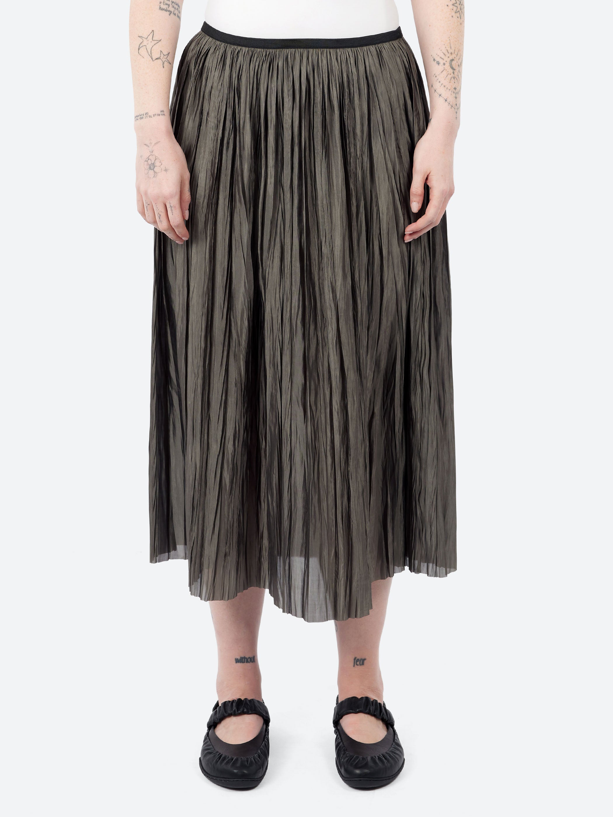 Plissé Midi Skirt
