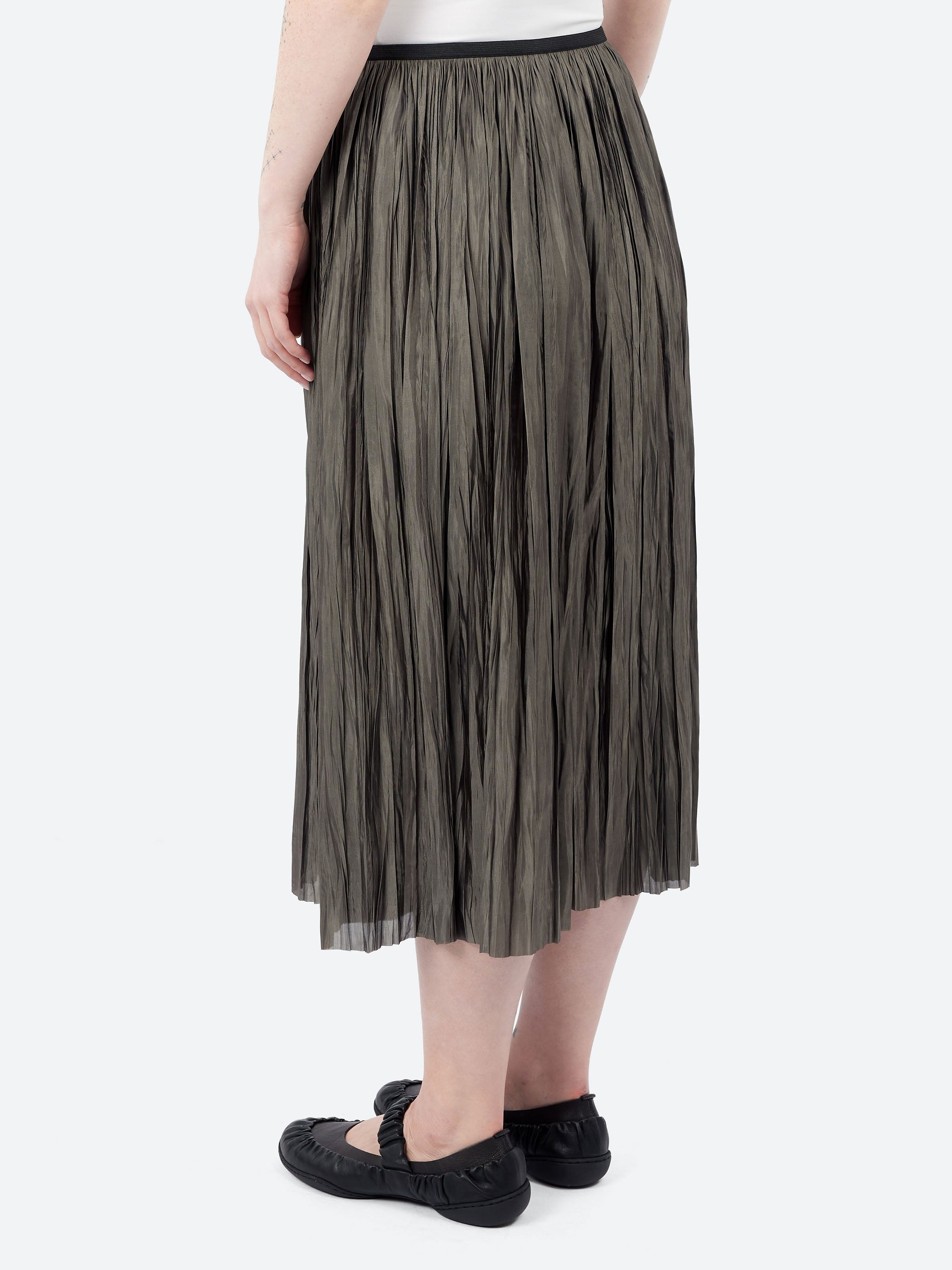 Plissé Midi Skirt