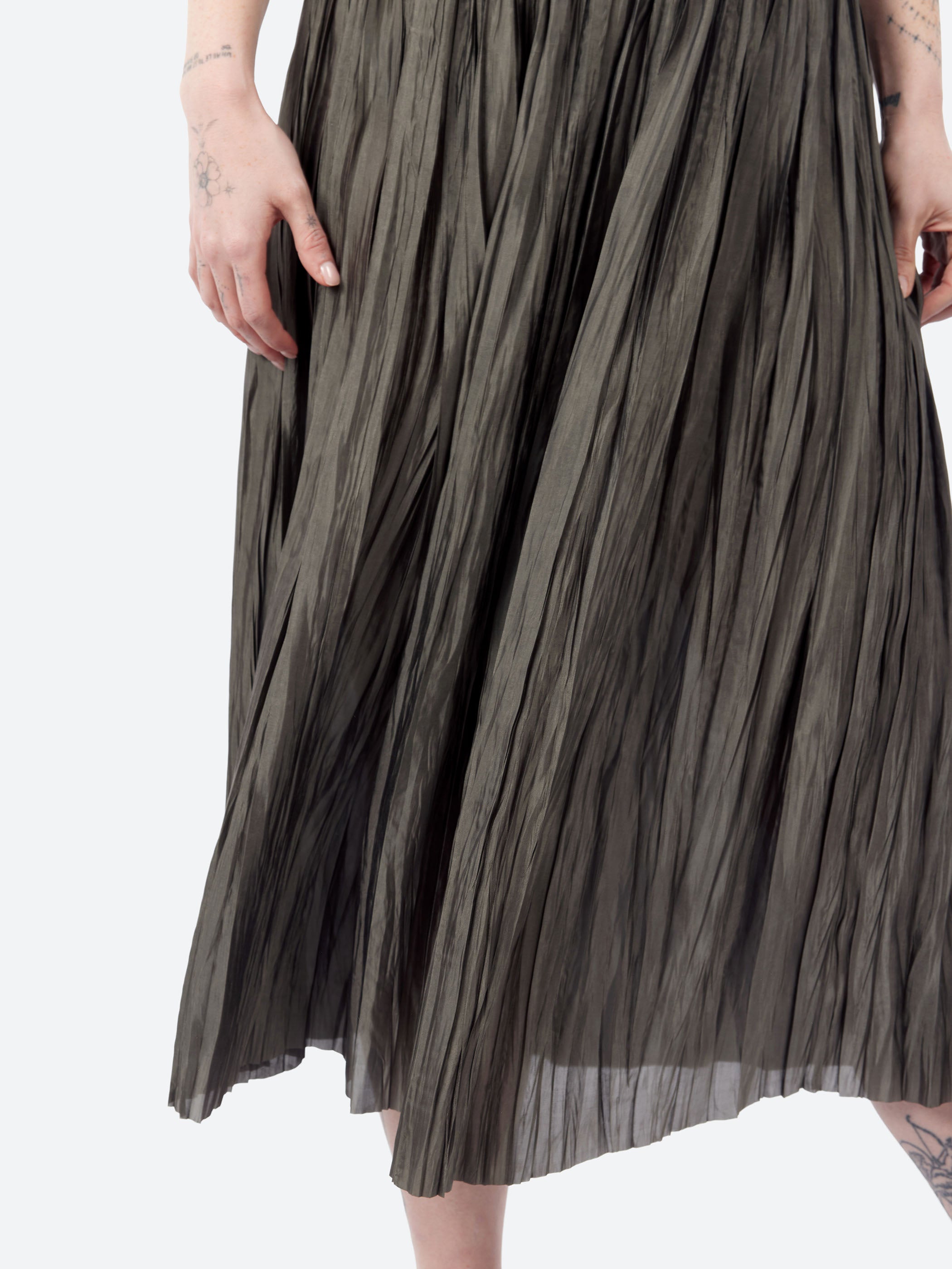 Plissé Midi Skirt