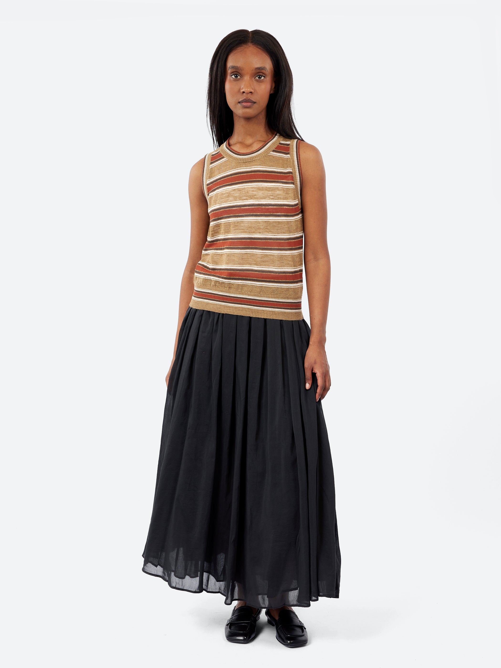 Wide Pleated Skirt