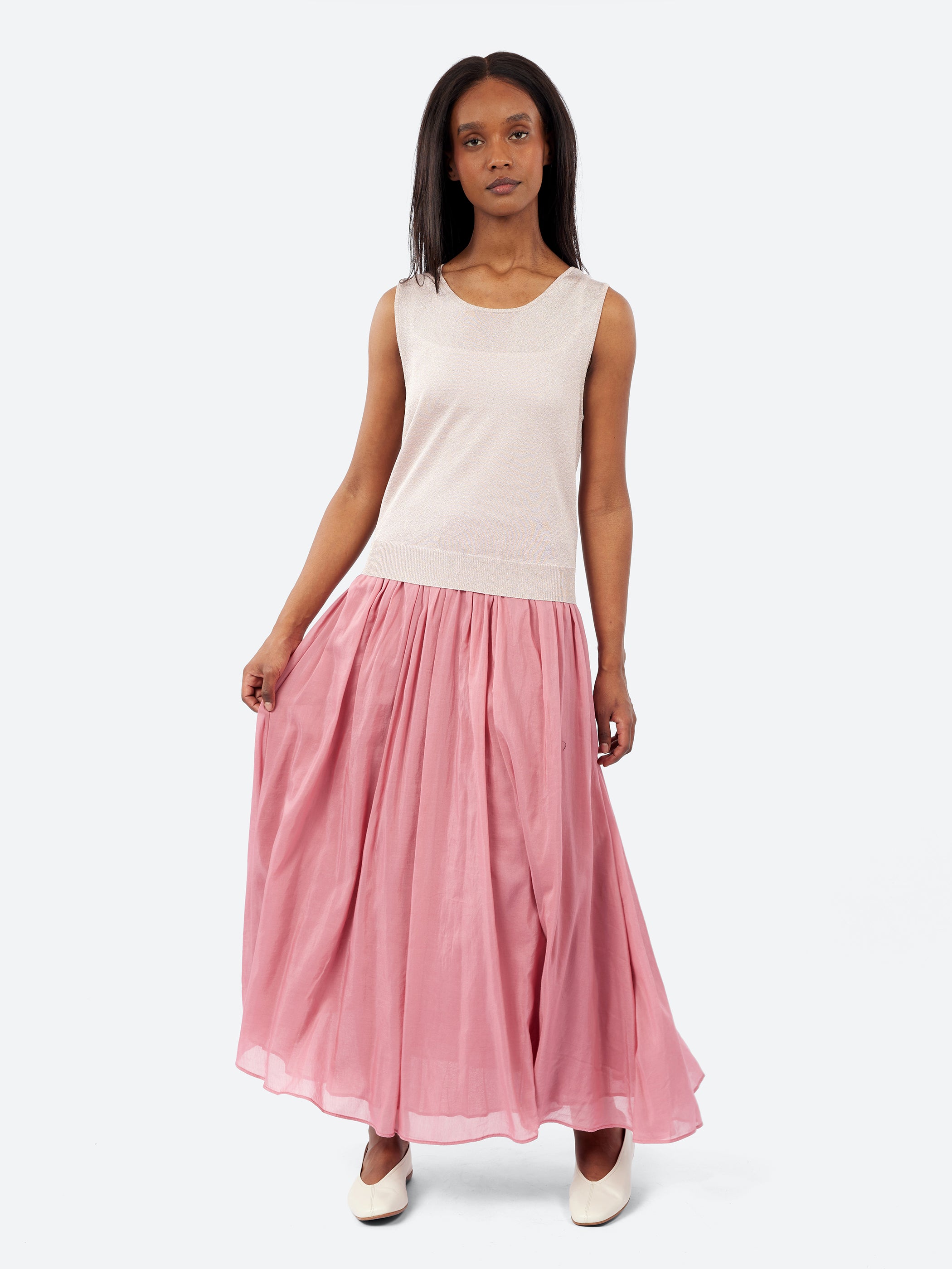 Wide Pleated Skirt