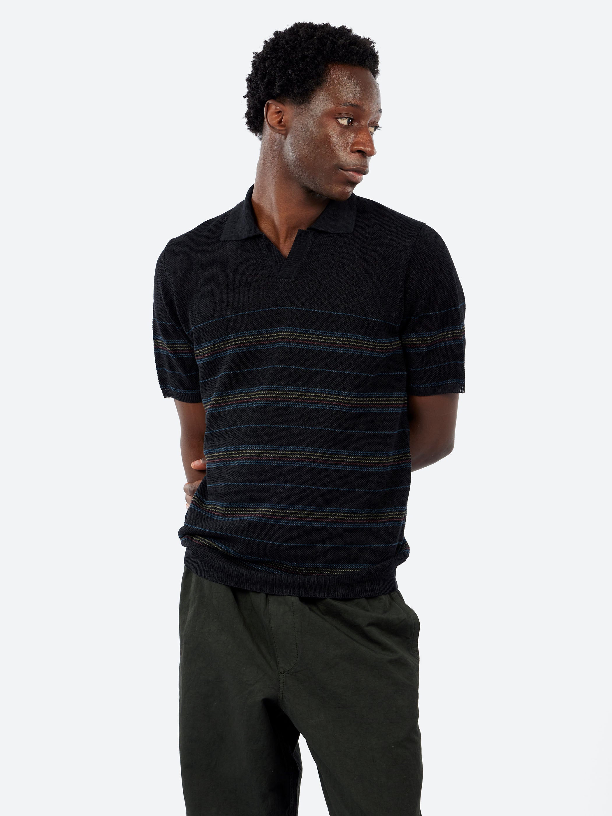 Stripe Pique Polo