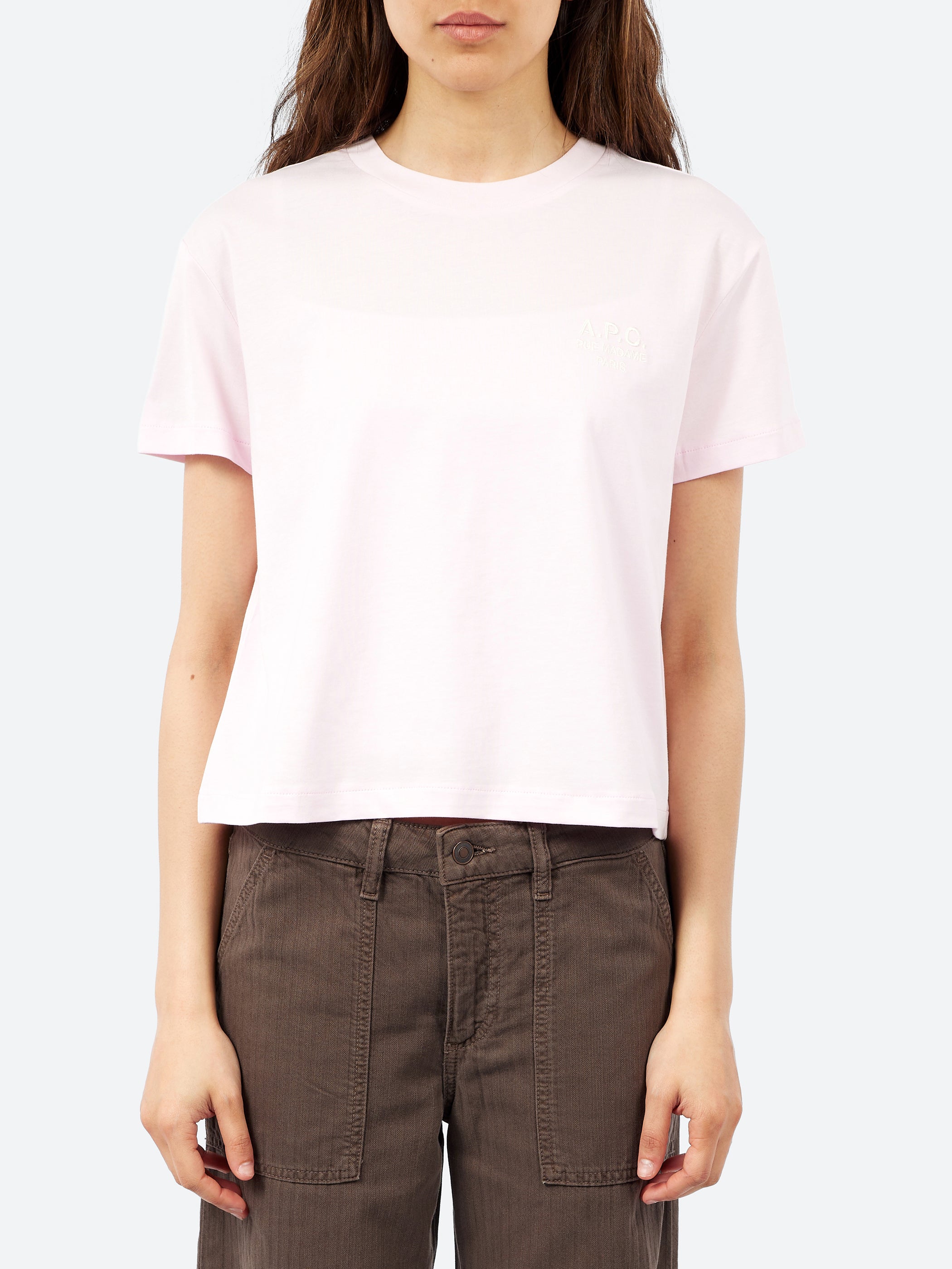 A.P.C. - Boxy Rue Madame T-Shirt in White and Dark Navy – gravitypope