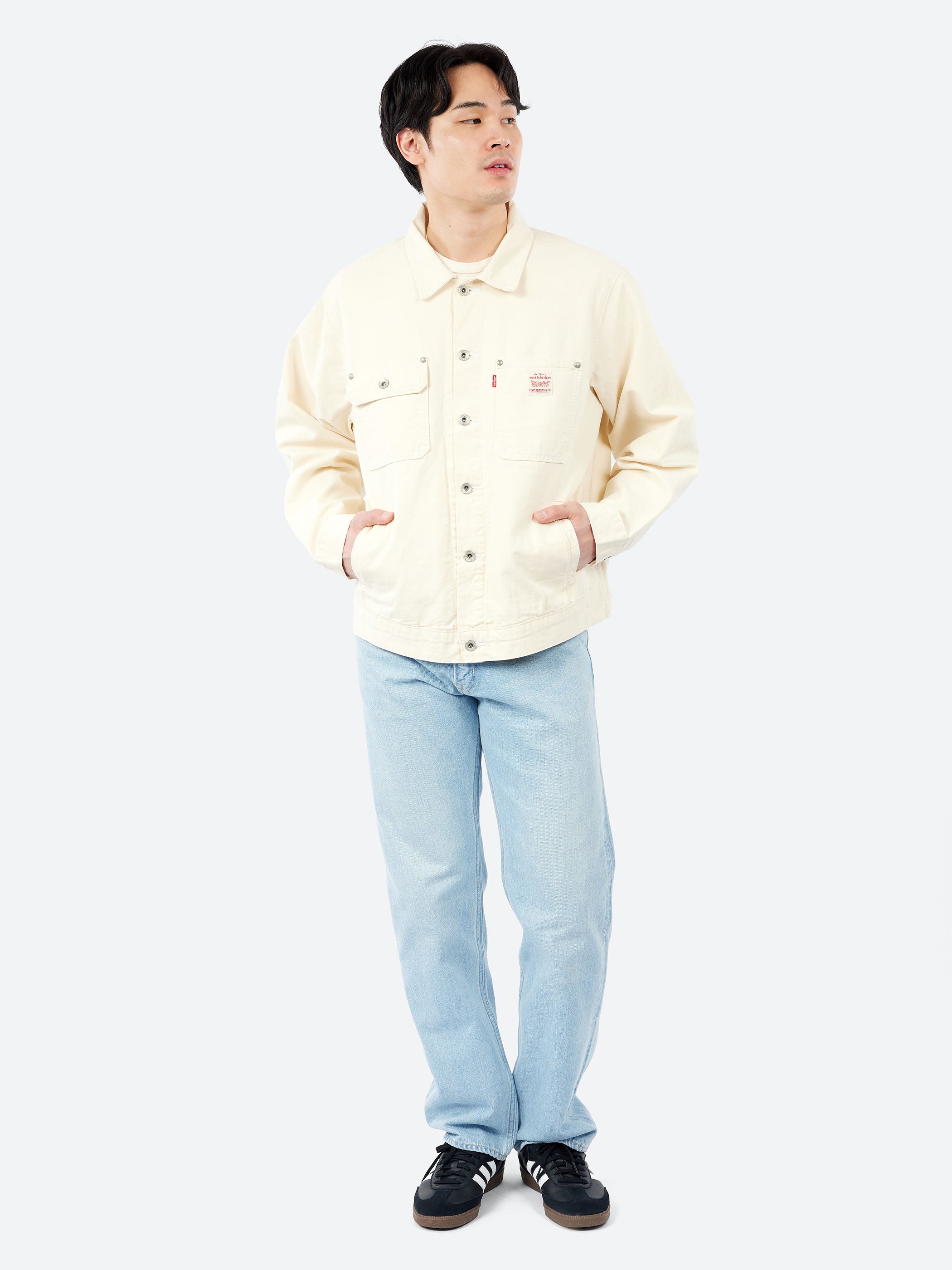 Red Selvedge Denim Worn-Out Straight Jeans