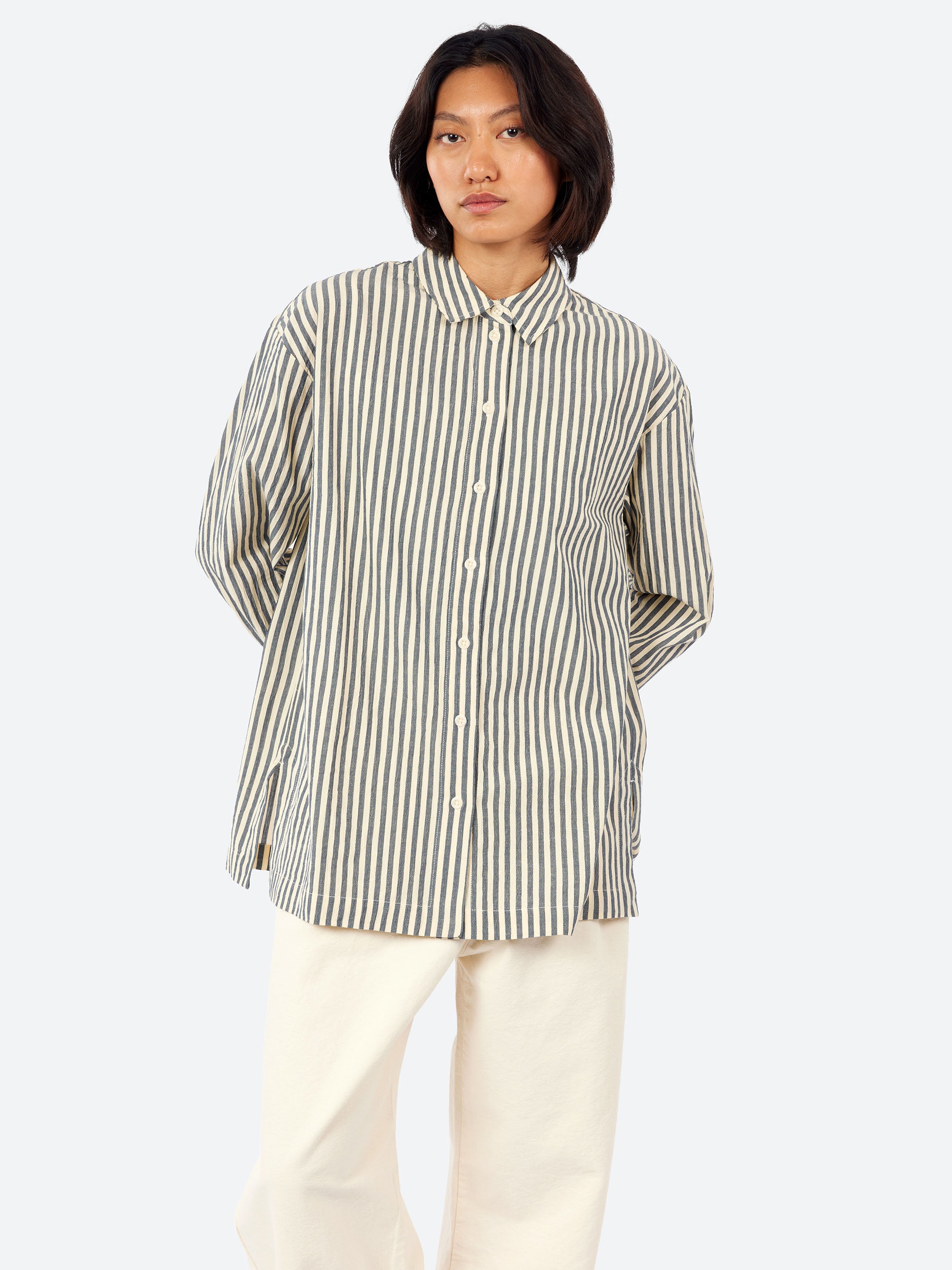 Tablier Stripe Easy Cotton Shirt