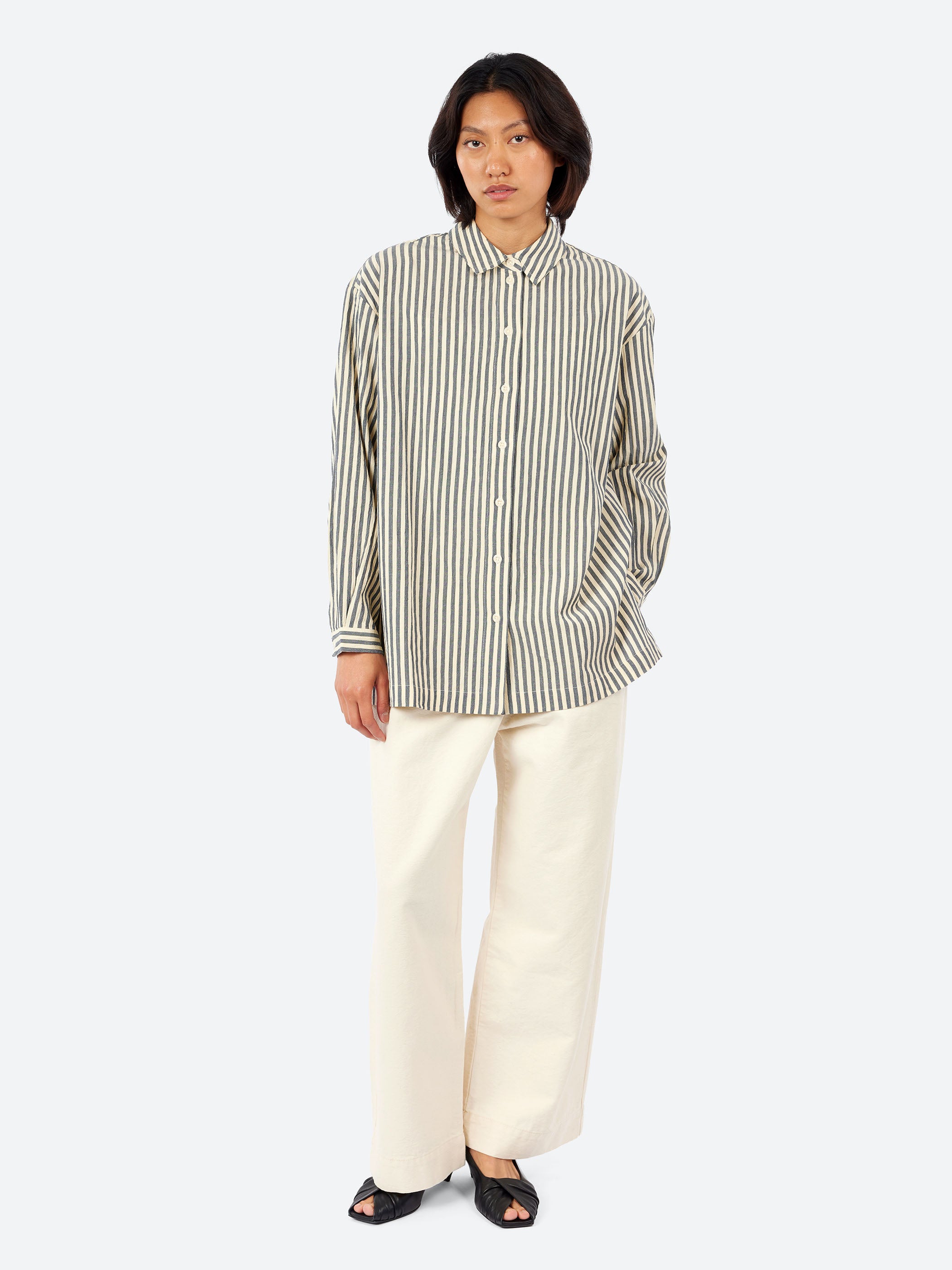 Tablier Stripe Easy Cotton Shirt