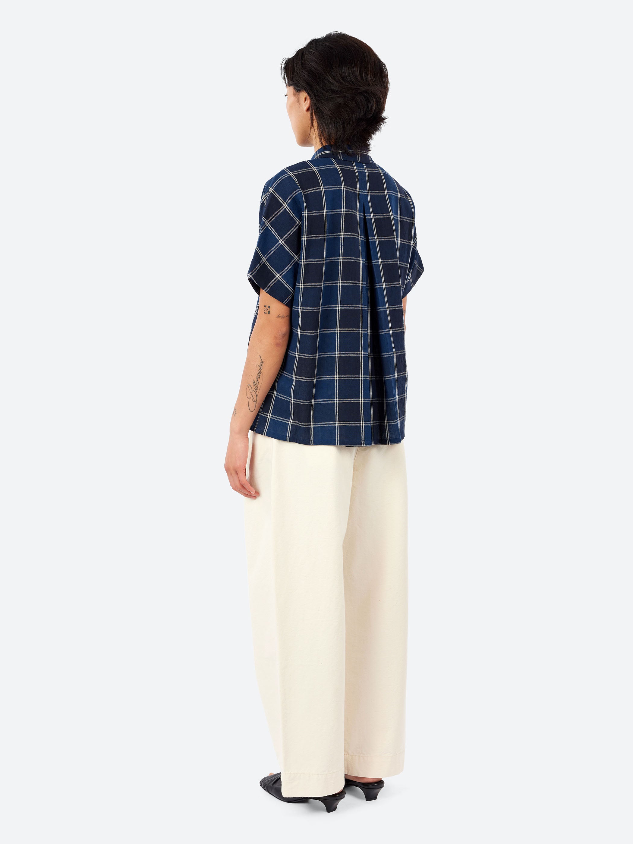 Market Check Cotton Linen Shirt