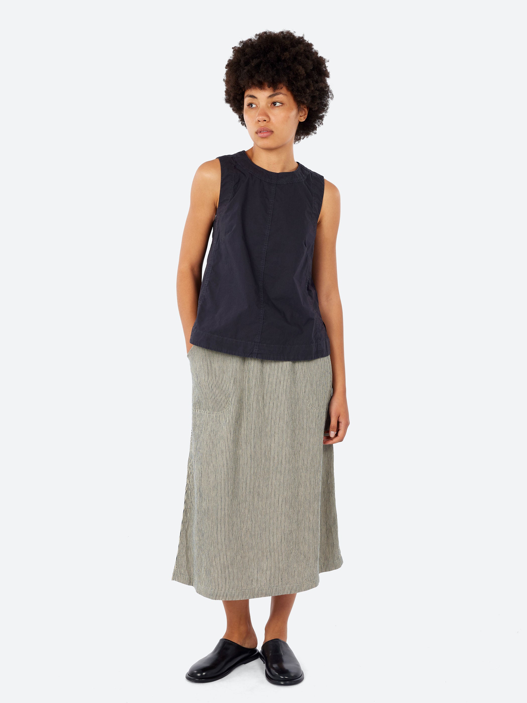 Panelled Garment Dyed Sleeveless Top