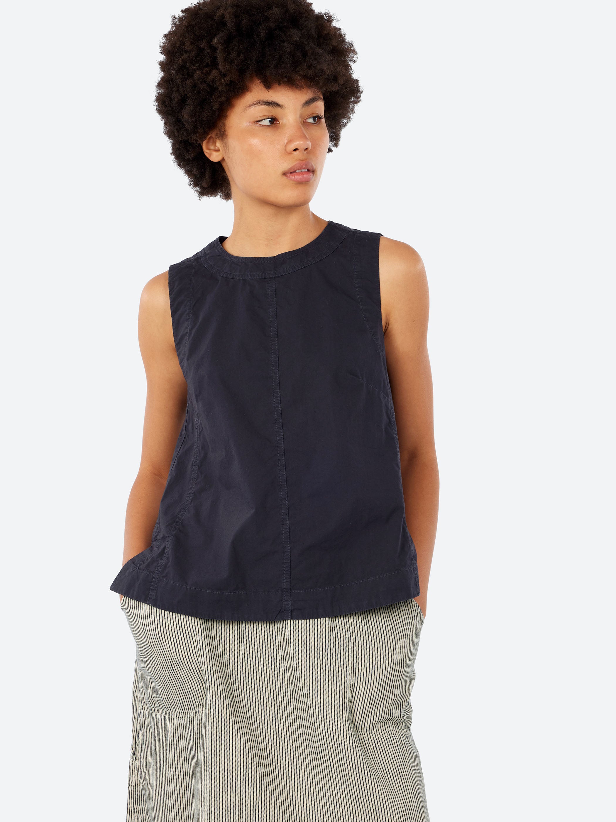 Panelled Garment Dyed Sleeveless Top